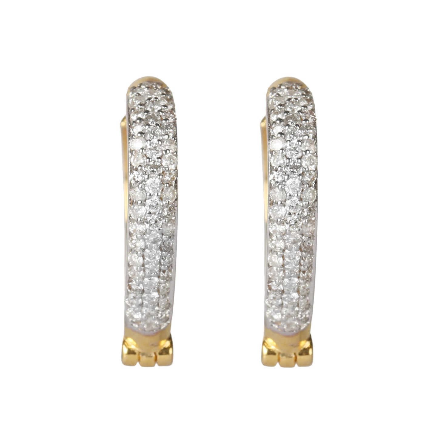 18K Yellow Gold Drop Earrings with Natural Diamond 0.60 Ct. Certified