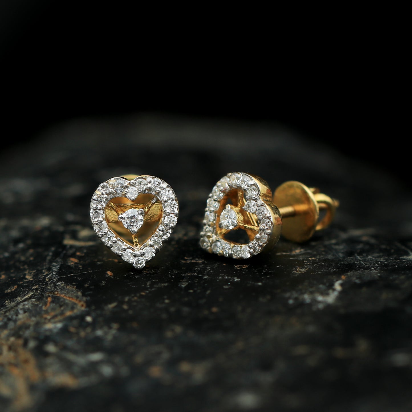 0.44 Ct Round Diamond Earrings IGI Certified G-H-I SI2-I1 18K Gold Jewelry