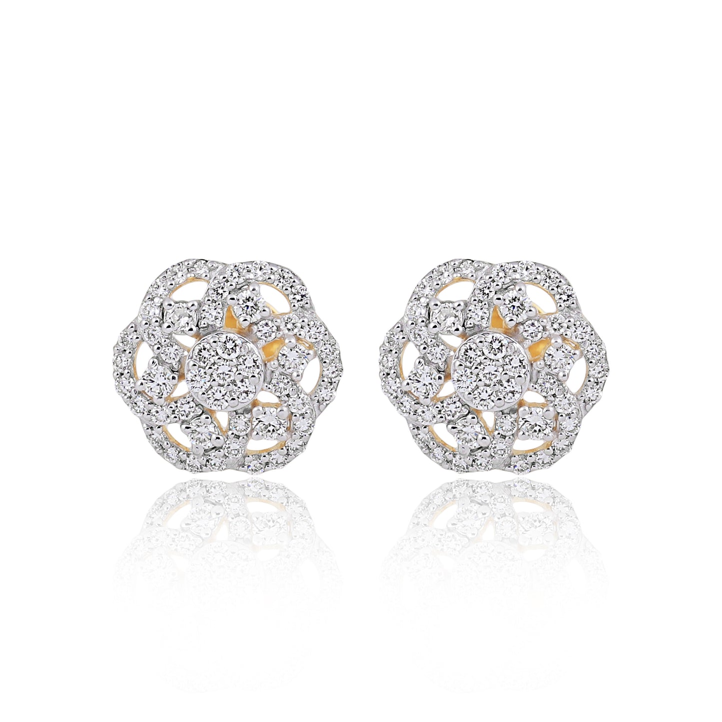 Stunning 1.12 Ct Diamond Stud Earrings IGI Certified G-H VS 18K Gold Gift