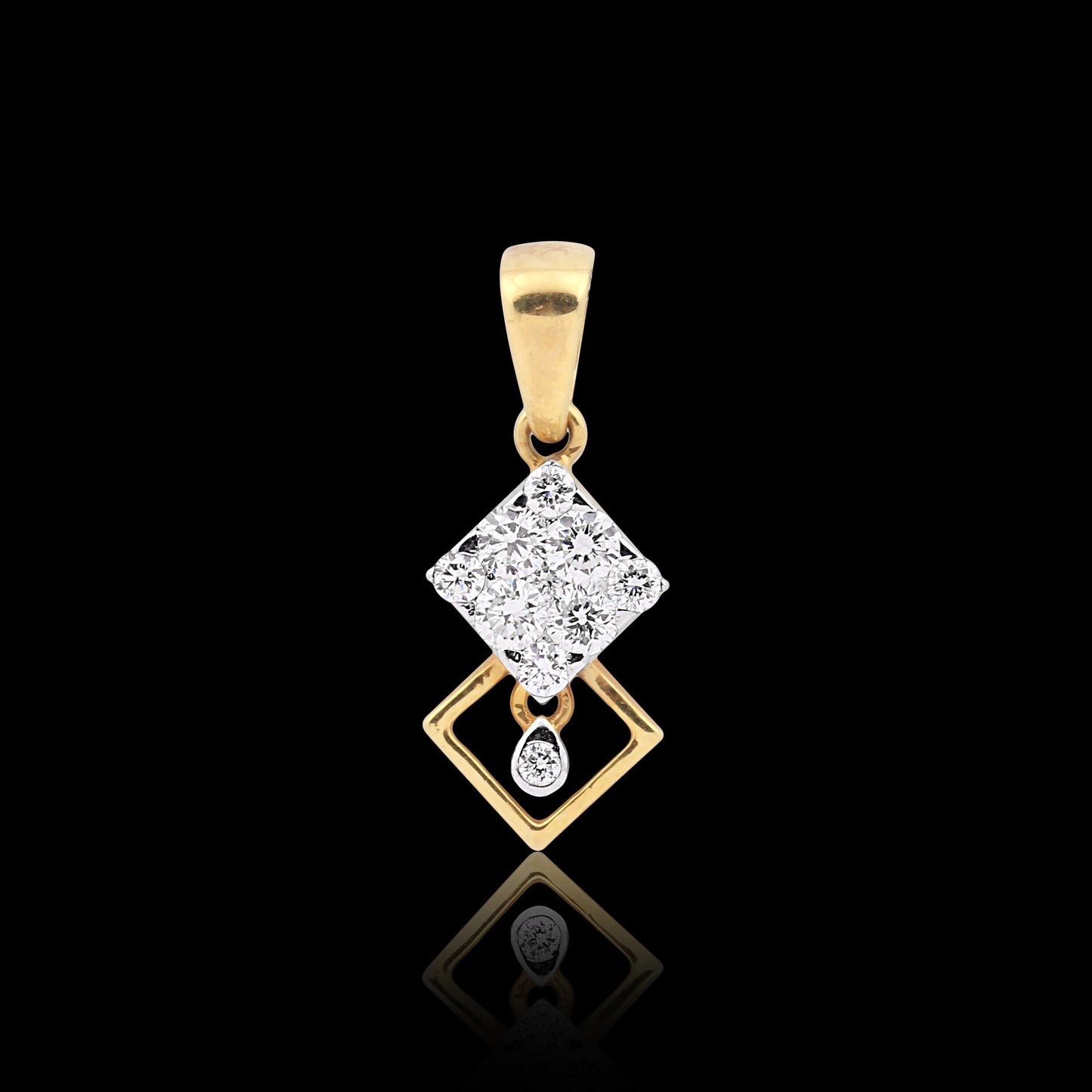 Classic 18K Gold Pendant 0.39 Ct IGI Certified Natural Diamond Jewellry - view 3