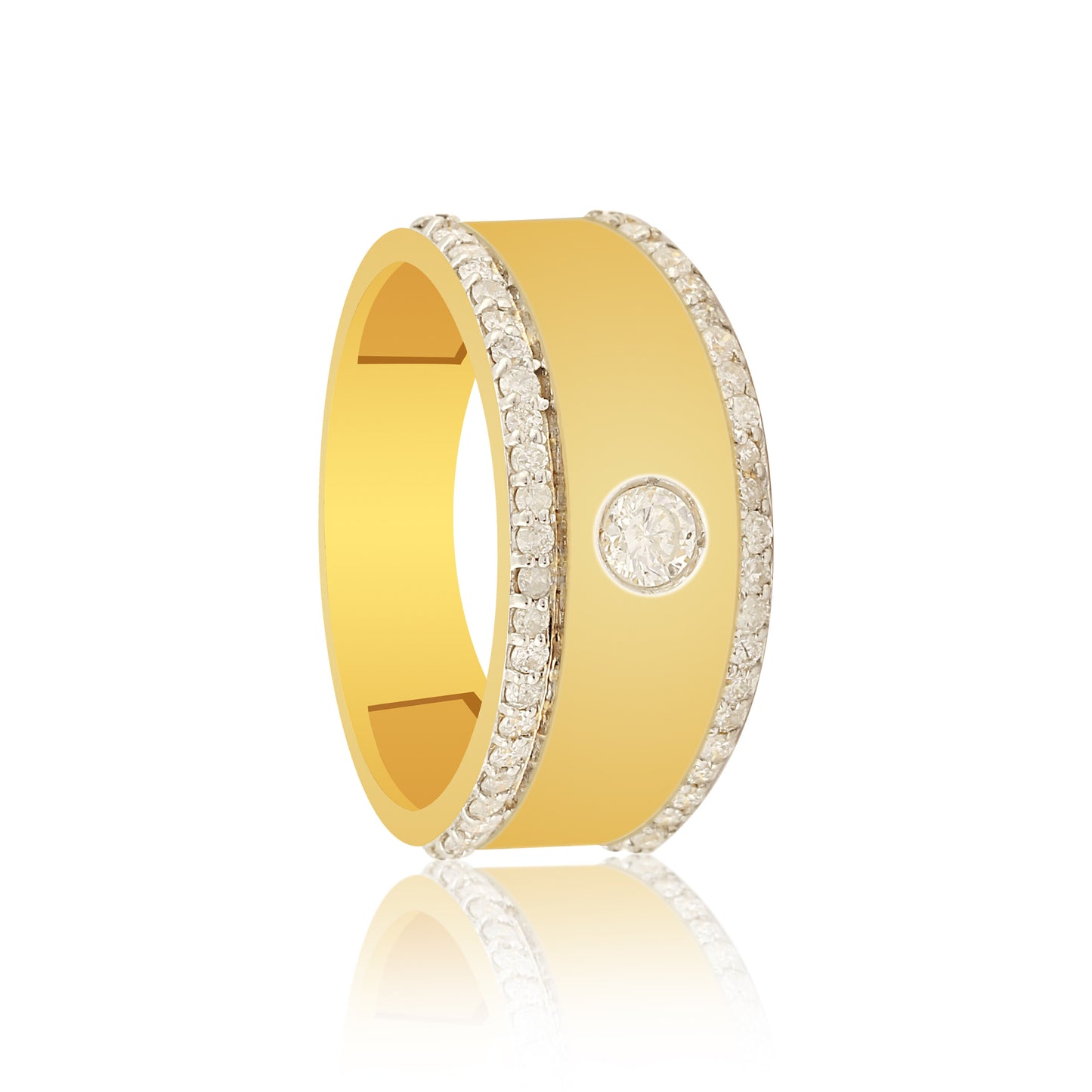 Luxury Men's Diamond Ring 0.67 Ct 18K Gold IGI Certified H-I SI Fine Jewelry