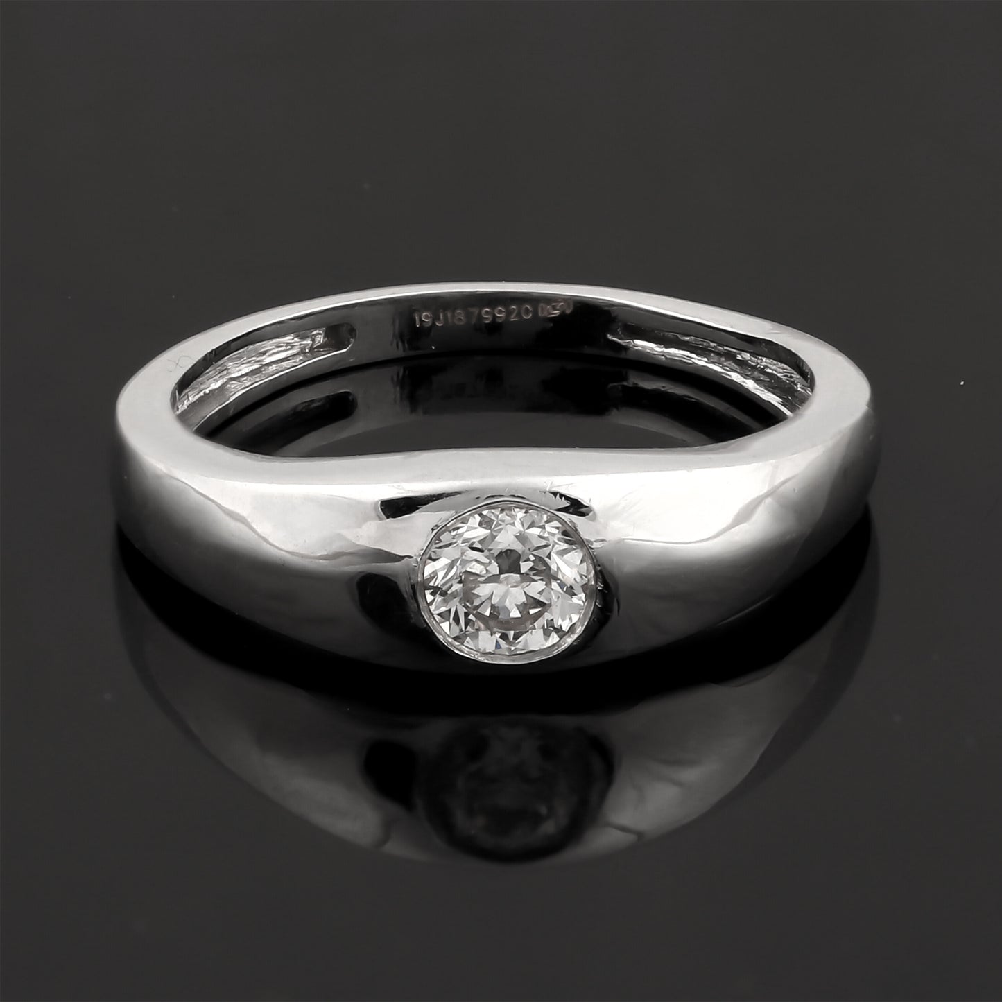 0.50 Ct Natural Diamond Gents Ring 18K Gold IGI Certified J-K Color I1 Clarity
