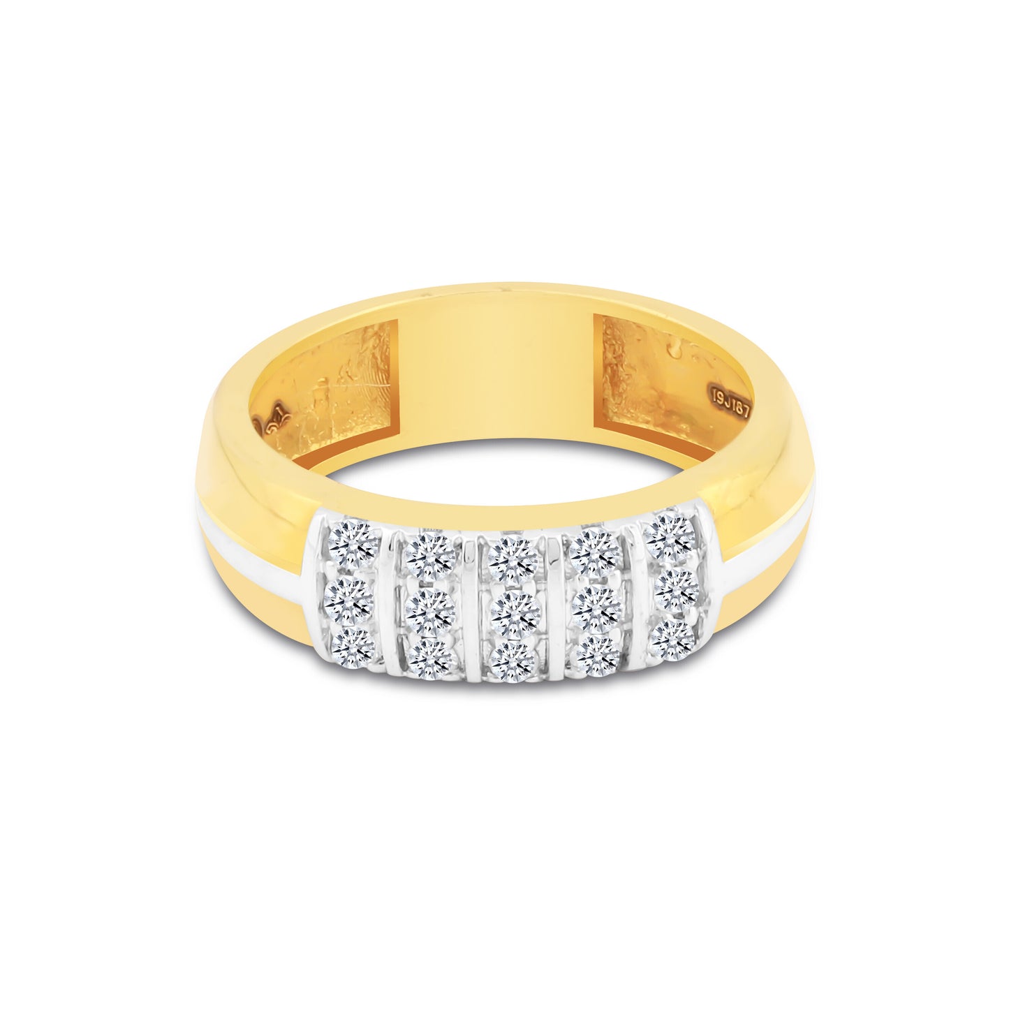 0.35 Ct Diamond Men's Ring 18K Gold IGI Certified H-I I1 Natural Diamond Ring