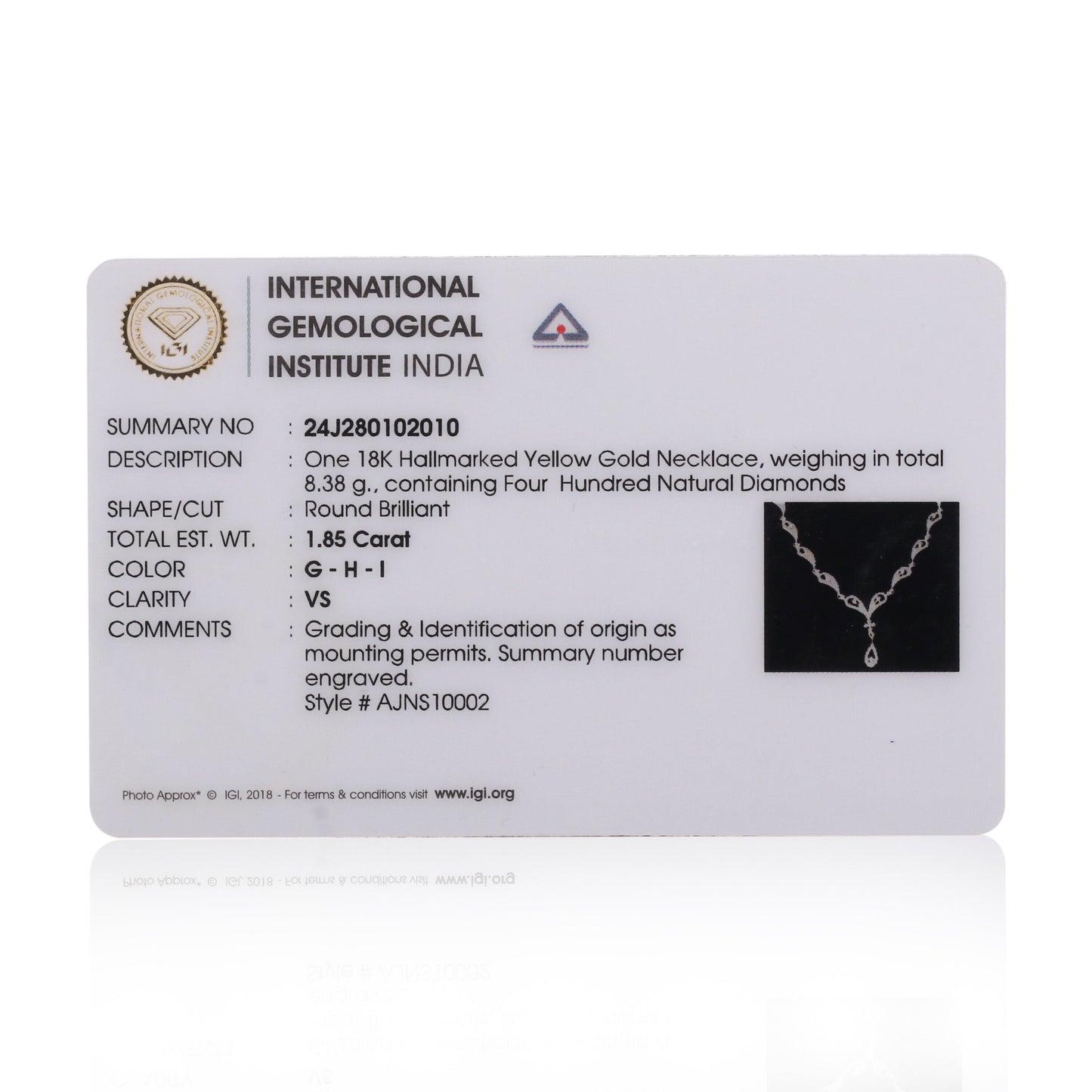IGI Certified 18K Gold Diamond Set 2.20 Ct G-H-I VS Premium Women Jewelry Set - view 5