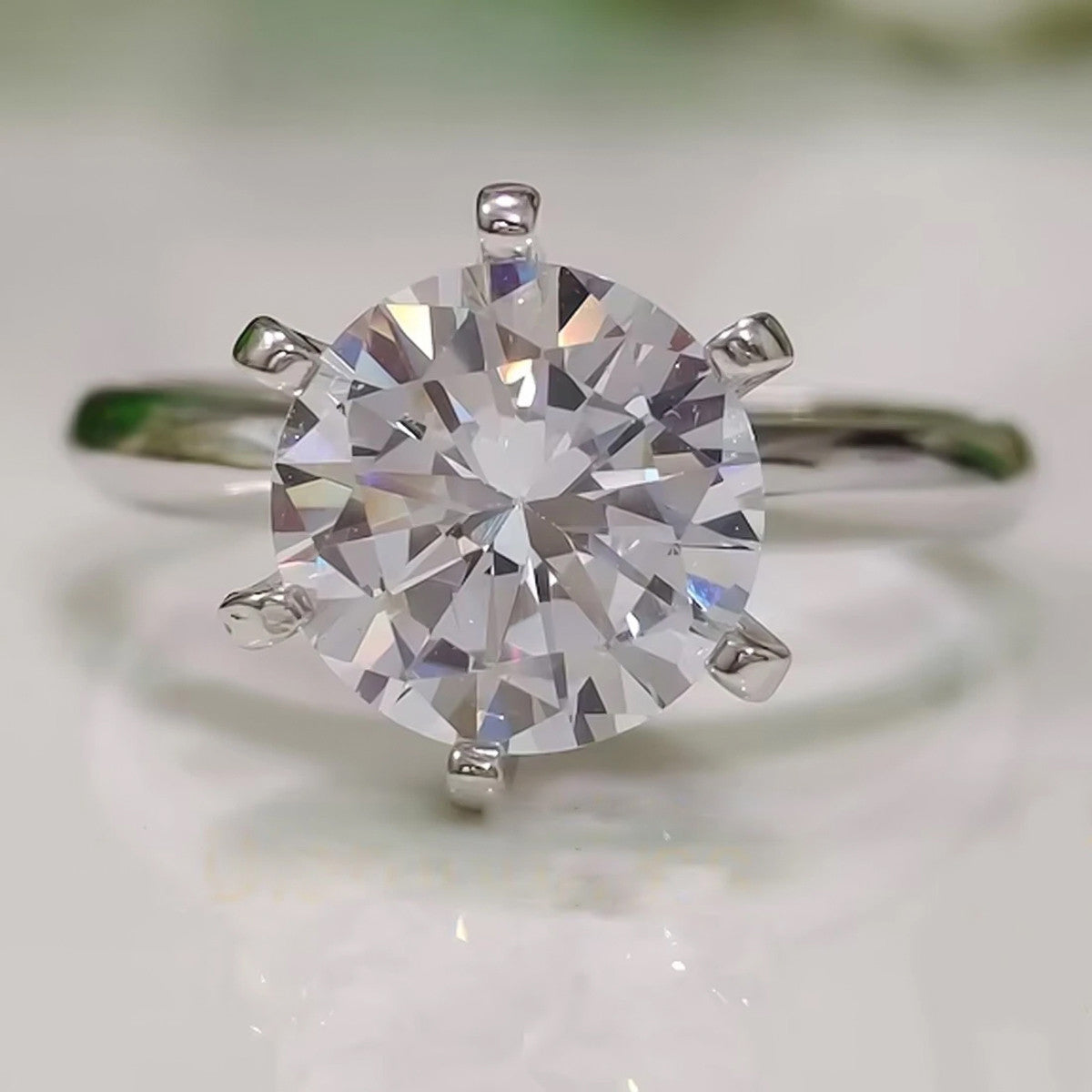 Certified 2.55 Ct White Round Moissanite Solitaire Ring in New Year Gift 18K Gold P 18K Gold Plated