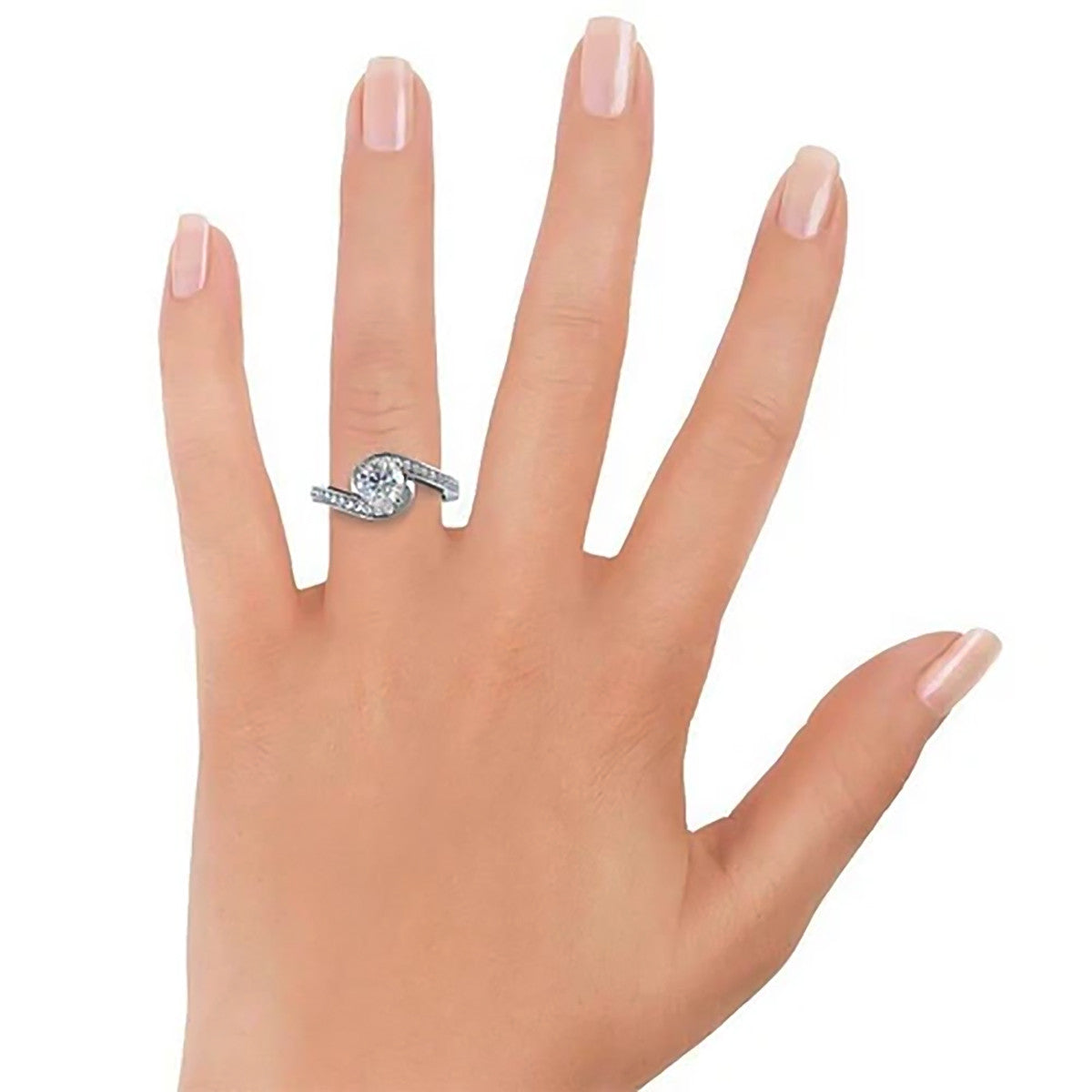 3.20 Ct Certified Round Cut Off White Moissanite Ring In Birthday Gift 18K Gold Pla 18K Gold Plated