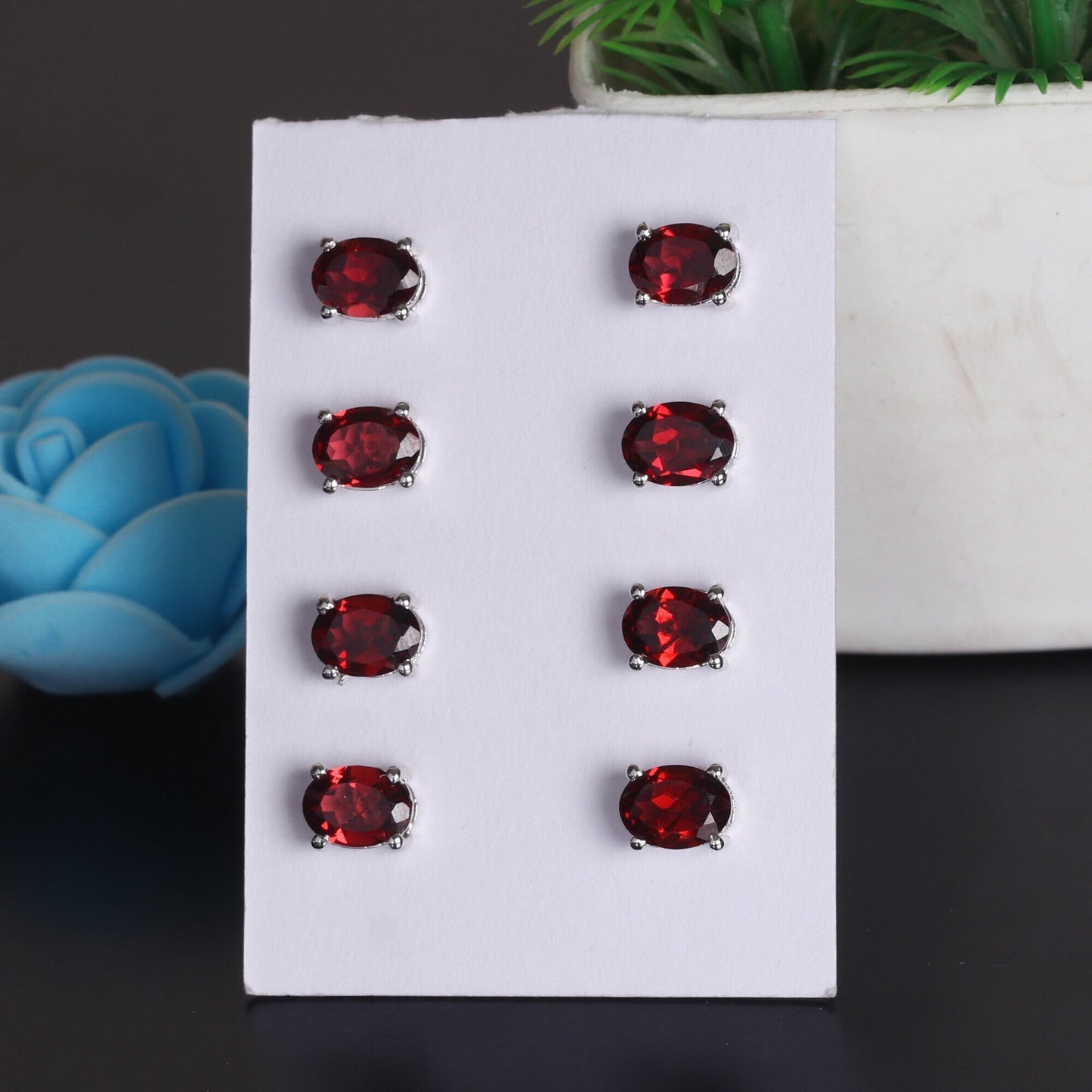 65 Ct Natural Red Garnet Earrings - GEMHUB & CO.
