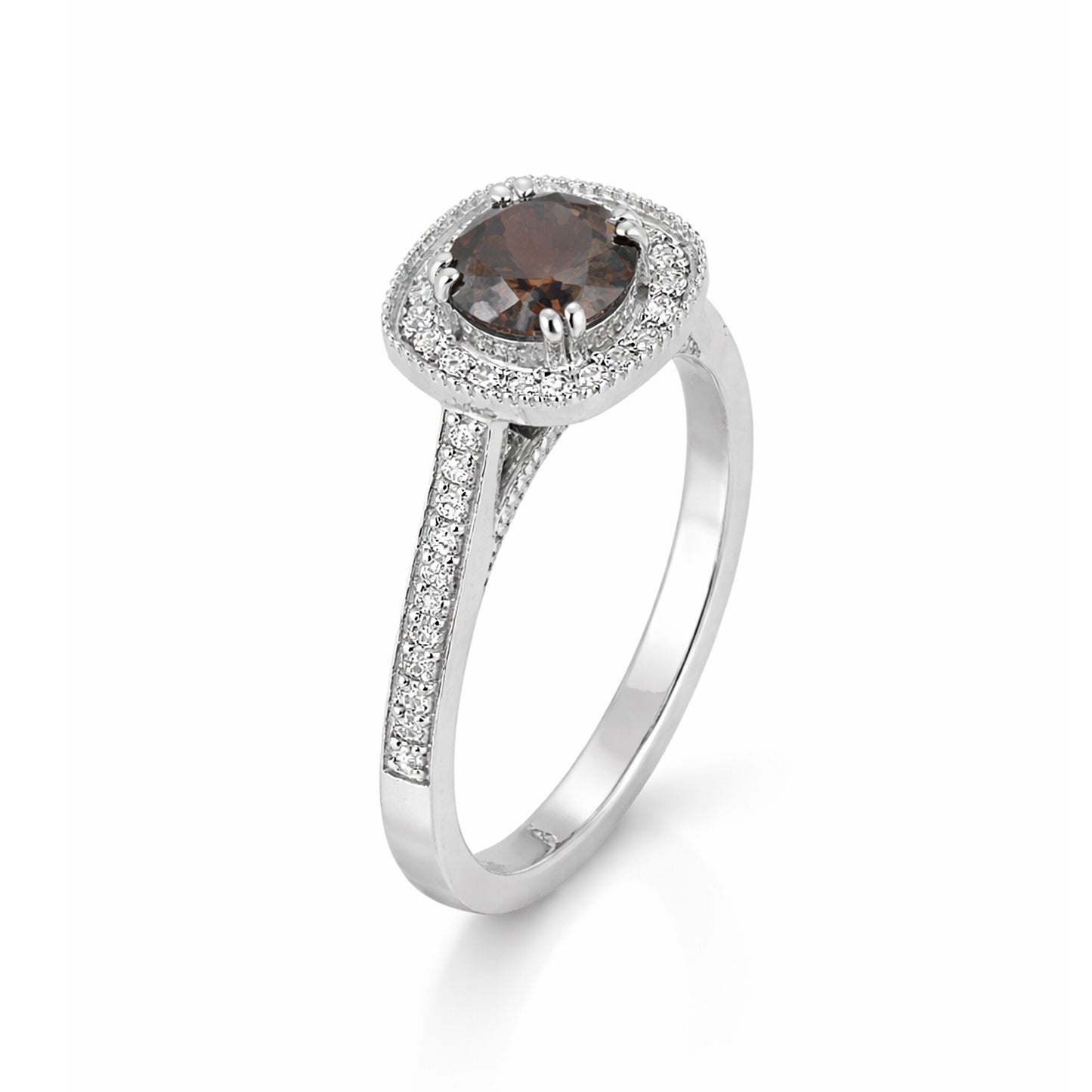 1.2 Ct Round Cut Fancy Brown Lab Grown Diamond Ring - GEMHUB & CO. - View 4