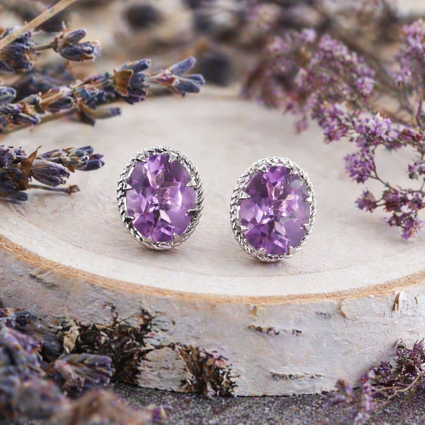 10 Ct Natural Purple Moonstone Earrings - GEMHUB & CO. - View 3