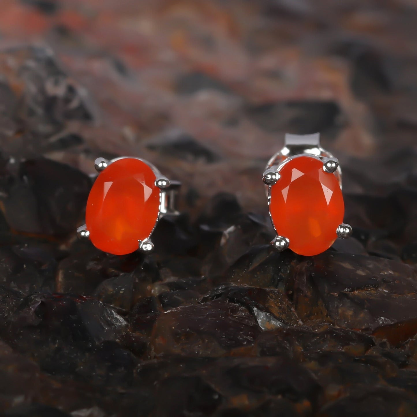 10 Ct Natural Orange Carnelian Earrings - GEMHUB & CO. - View 5