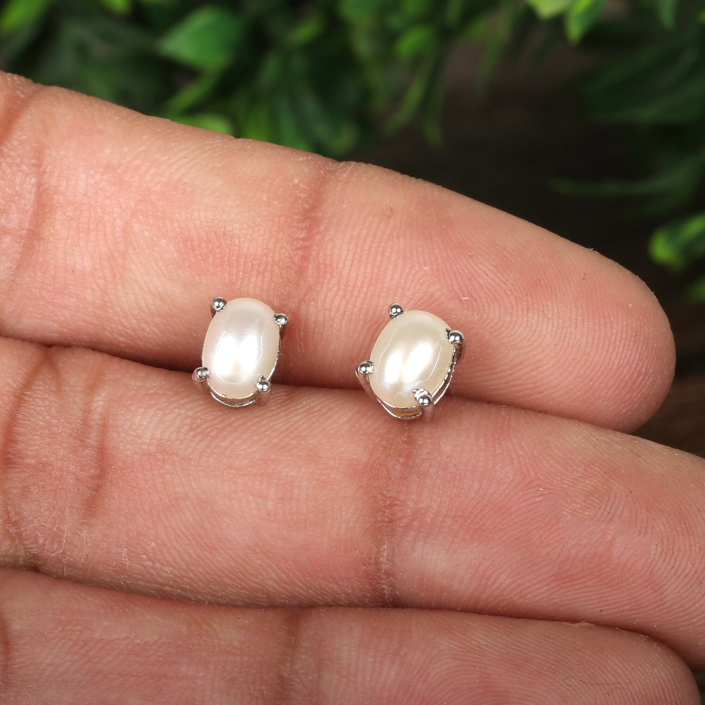 10 Ct Natural White Pearl Earrings - GEMHUB & CO. - View 4