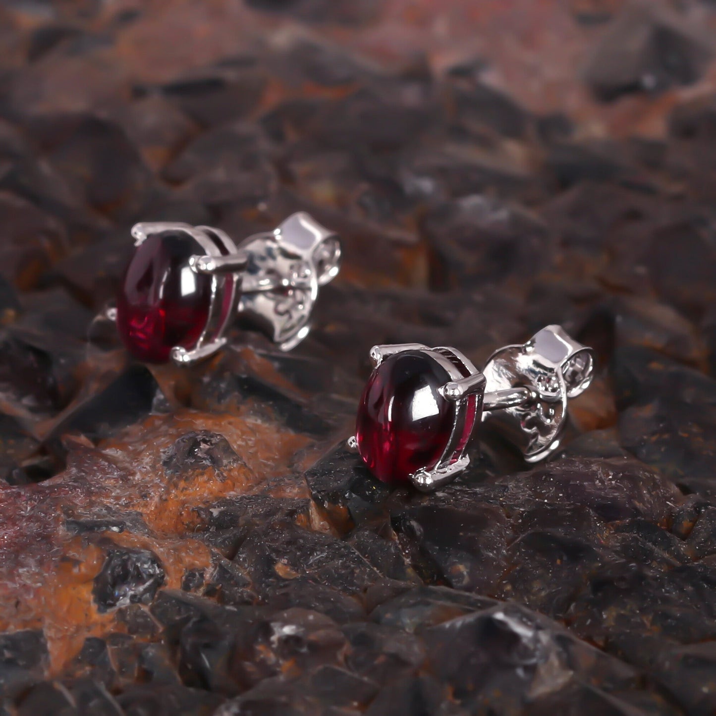 10 Ct Natural Red Garnet Earrings - GEMHUB & CO. - View 5