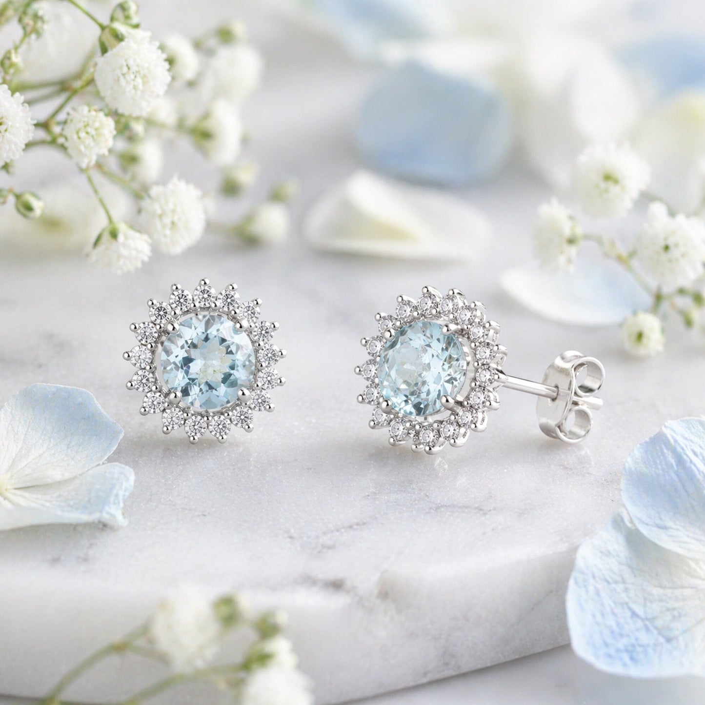 10 Ct Natural Aqua Sky Aquamarine Earrings - GEMHUB & CO. - View 3