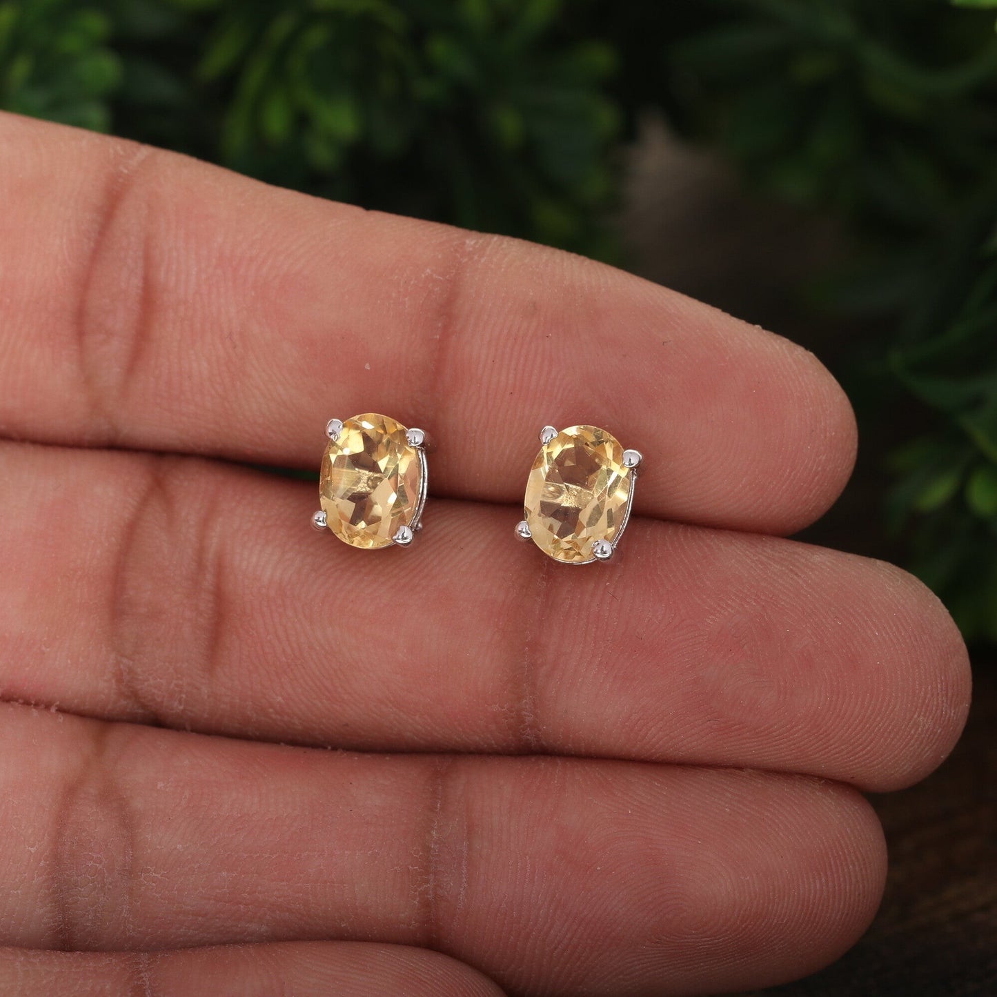 10 Ct Natural Yellow Citrine Earrings - GEMHUB & CO. - View 4