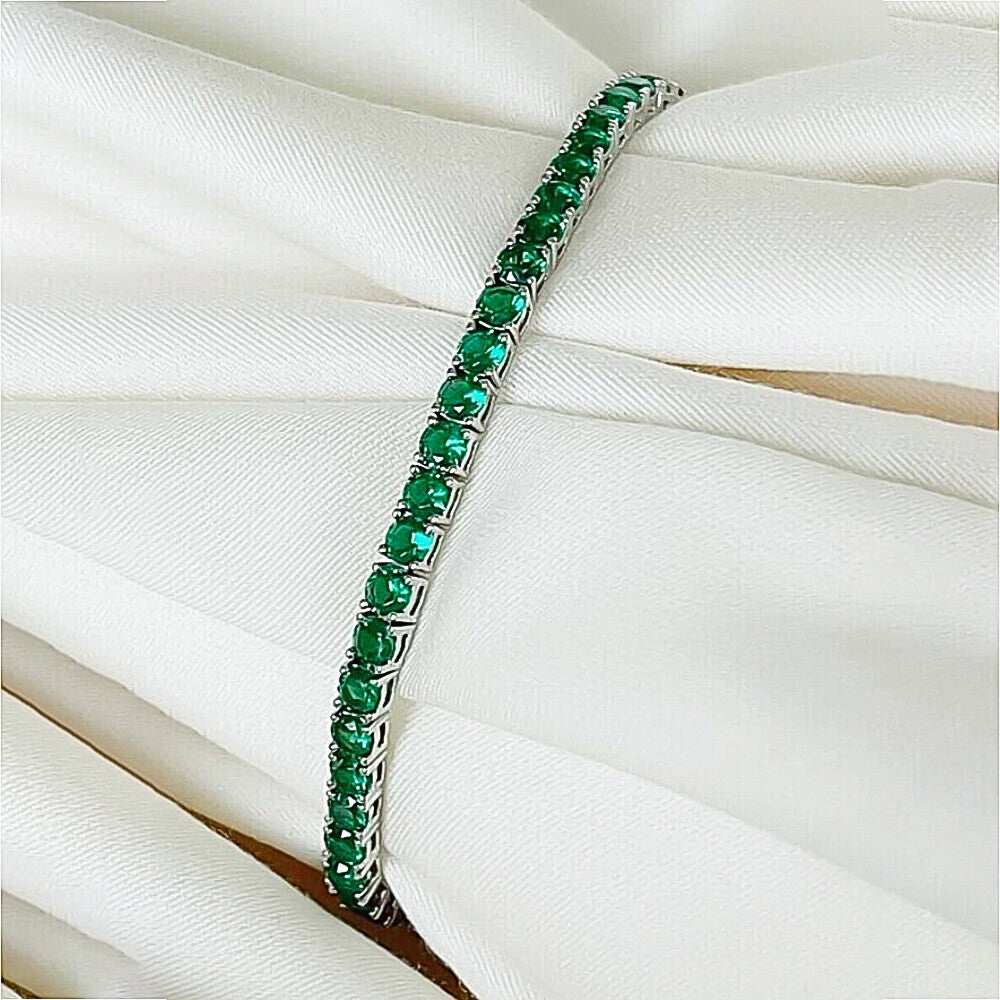 14k Yellow Gold 4.75Ct Round Natural Diamond Certified Exquisite Tennis Bracelet - GEMHUB & CO.
