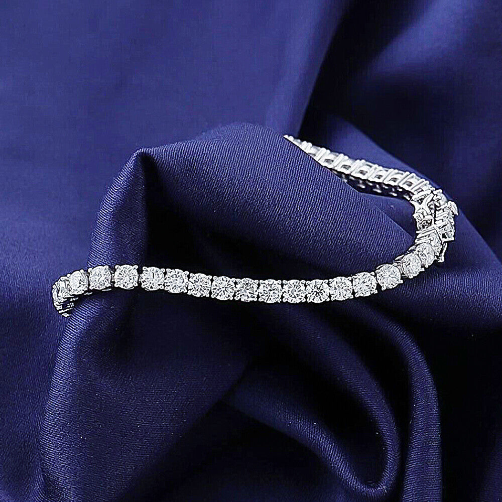 Attractive Round Cut Natural Red Ruby Tennis Bracelet For Women 14k Yellow Gold - GEMHUB & CO.