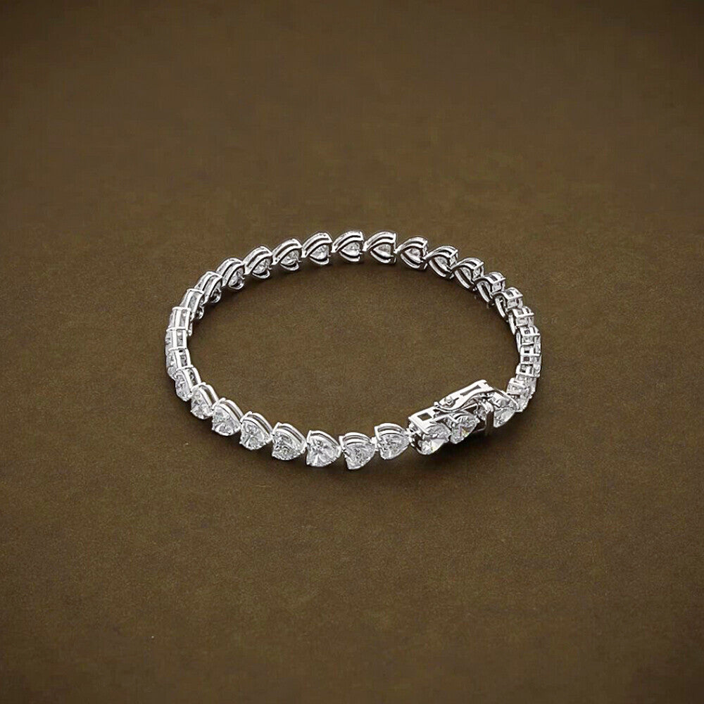 Certified Natural Green Emerald Round Tennis Bracelet Daily Wear 14k White Gold - Image 4 - GEMHUB & CO.