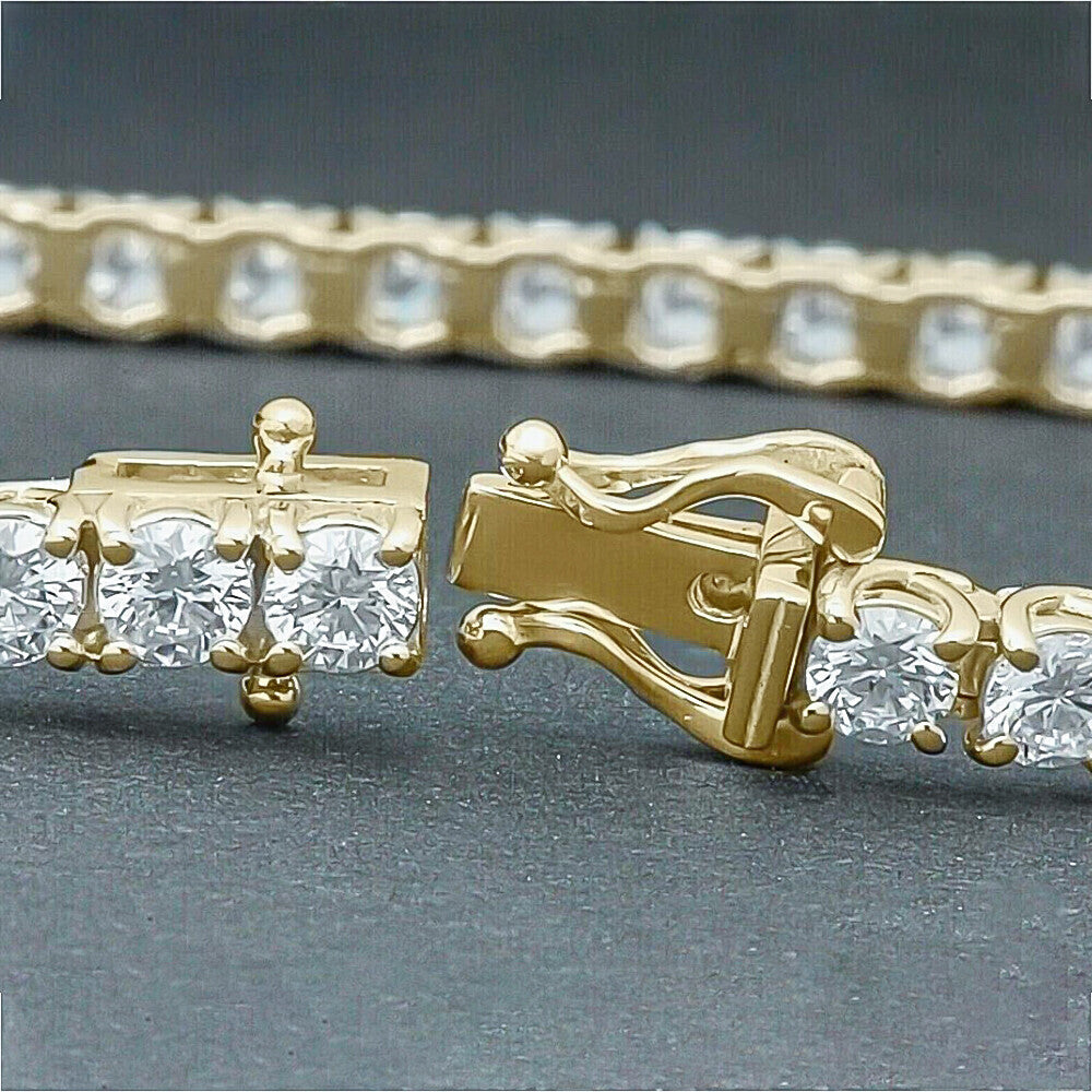 Dazzling Certified Natural Green Emerald Tennis Bracelet 14k Solid Gold Charm - Image 2 - GEMHUB & CO.