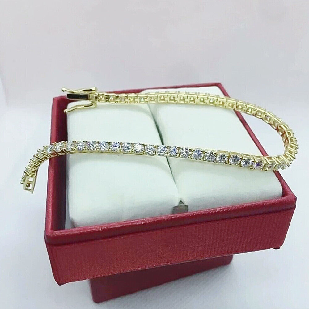 7.50CT Round Cut Natural Diamond Tennis Bracelet Wedding Gift 14K White Gold - Image 3 - GEMHUB & CO.
