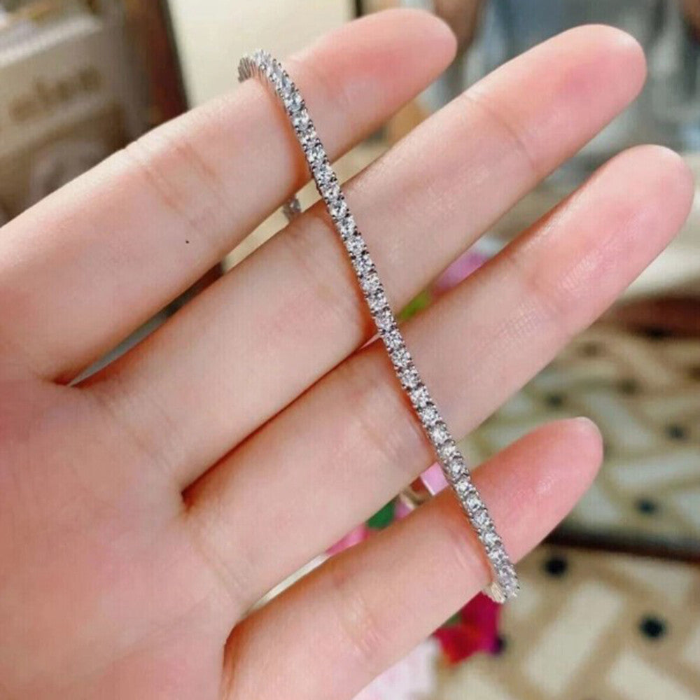 3.50Ct Round EF/VVS Certified Lab-Grown Diamond Tennis Bracelet 18k Solid Gold - Image 4 - GEMHUB & CO.