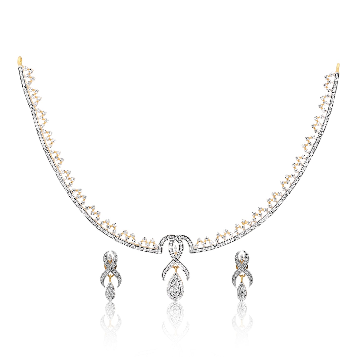 2.73 Ct Diamond Jewelry Set G-H VS Natural Diamond Necklace & Earrings