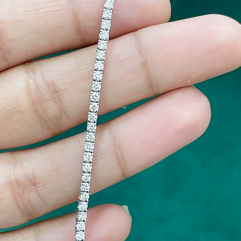 GH/SI 3Ct Round Certified Natural Diamond Women's Gift Tennis Bracelet 14k Gold - GEMHUB & CO.