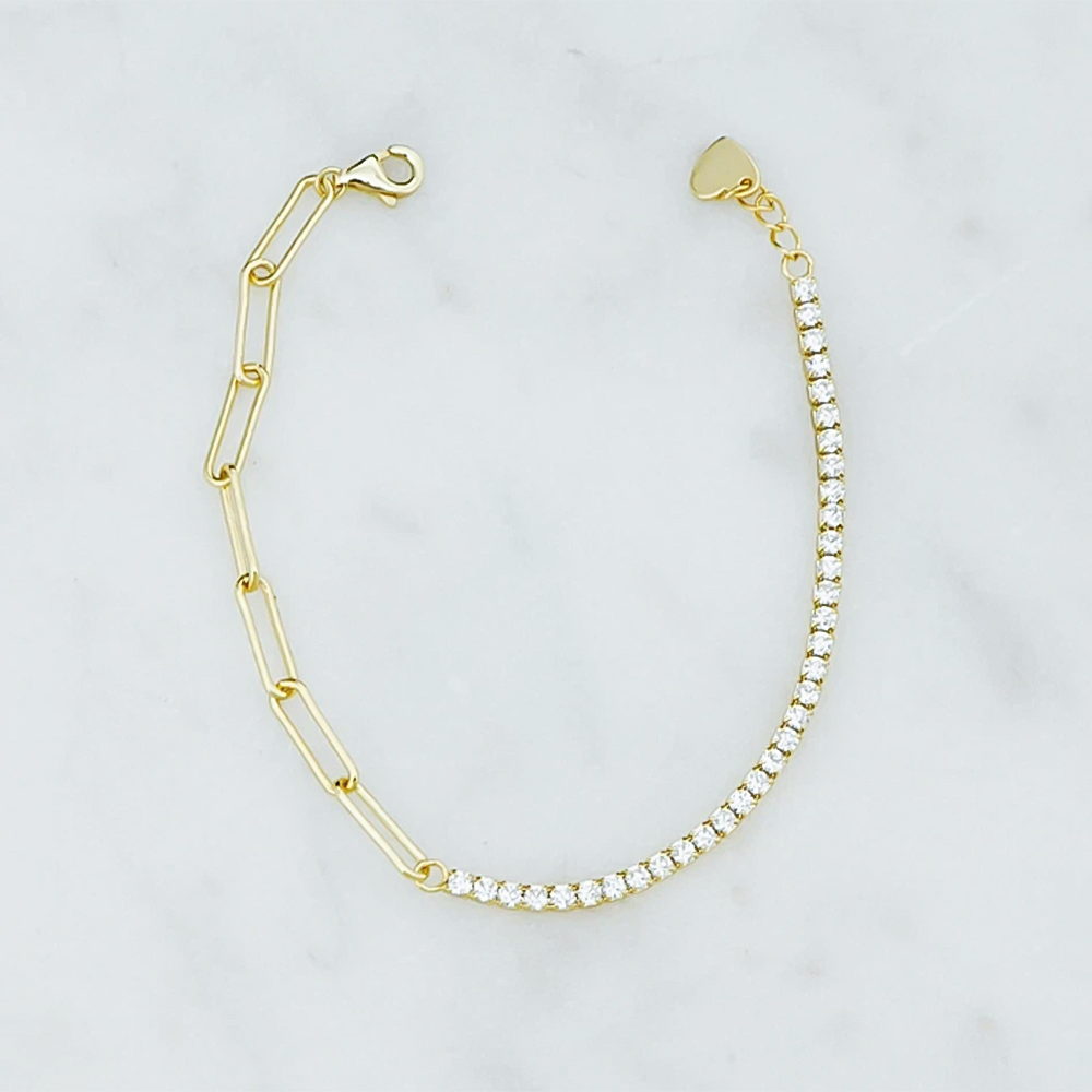 Women 1.50Ct Round Natural GH/SI Diamond Chain Tennis Bracelet 14k Yellow Gold - Image 2 - GEMHUB & CO.