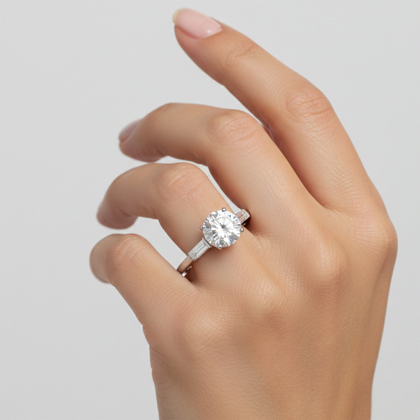 3.50 Ct Round Cut Lab Grown Diamond Ring - GEMHUB & CO. - View 5
