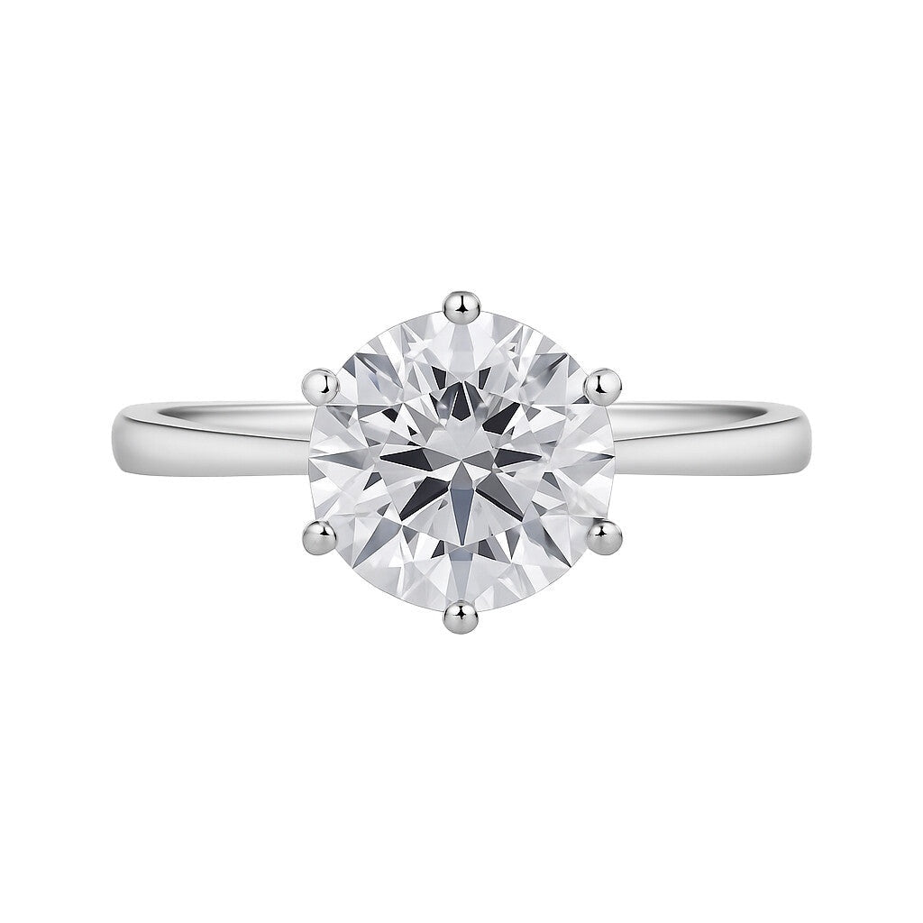 3.21 carat round cut lab-grown diamond solitaire ring in 18k gold vermeil