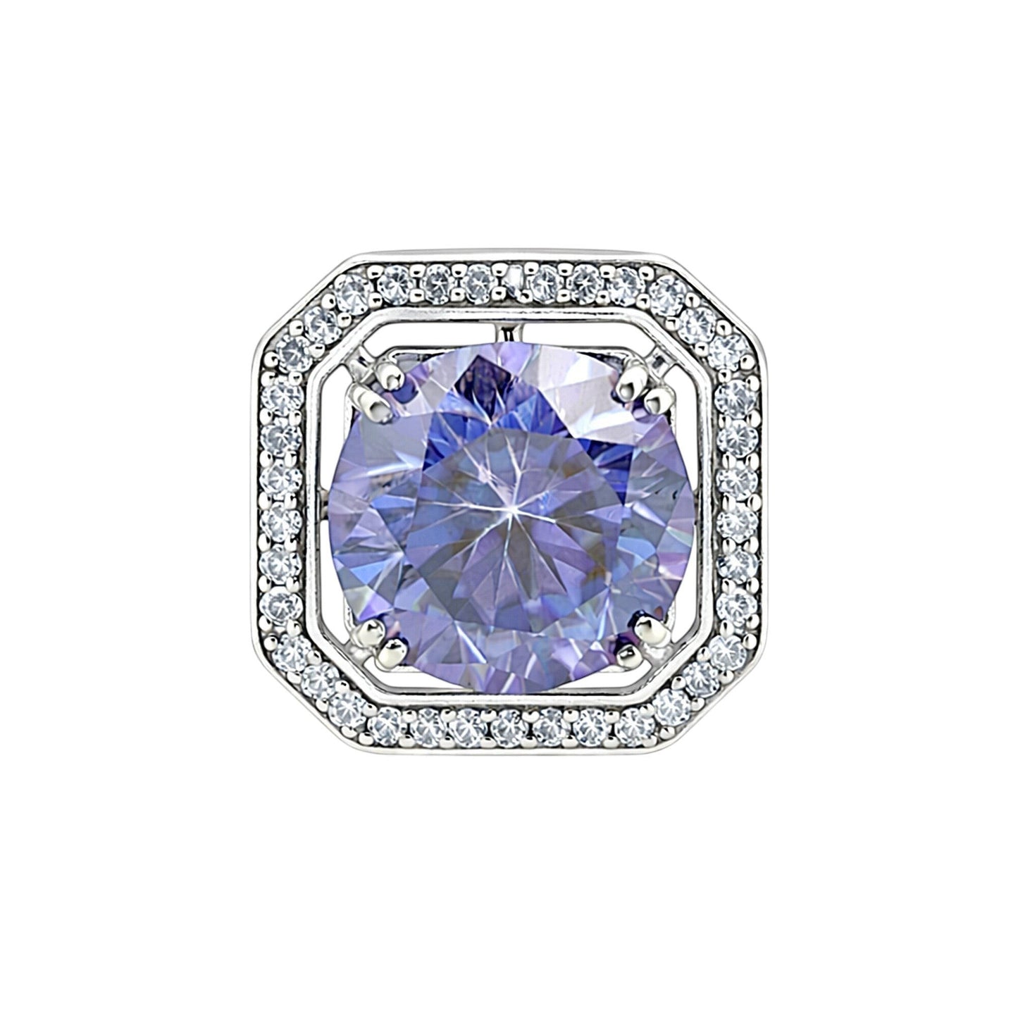 3 Ct Round Cut Blue Lab Grown Diamond Pendant - GEMHUB & CO.