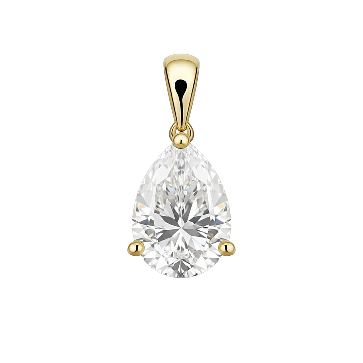 2 Ct Pear Cut Lab Grown Diamond Pendant - GEMHUB & CO.