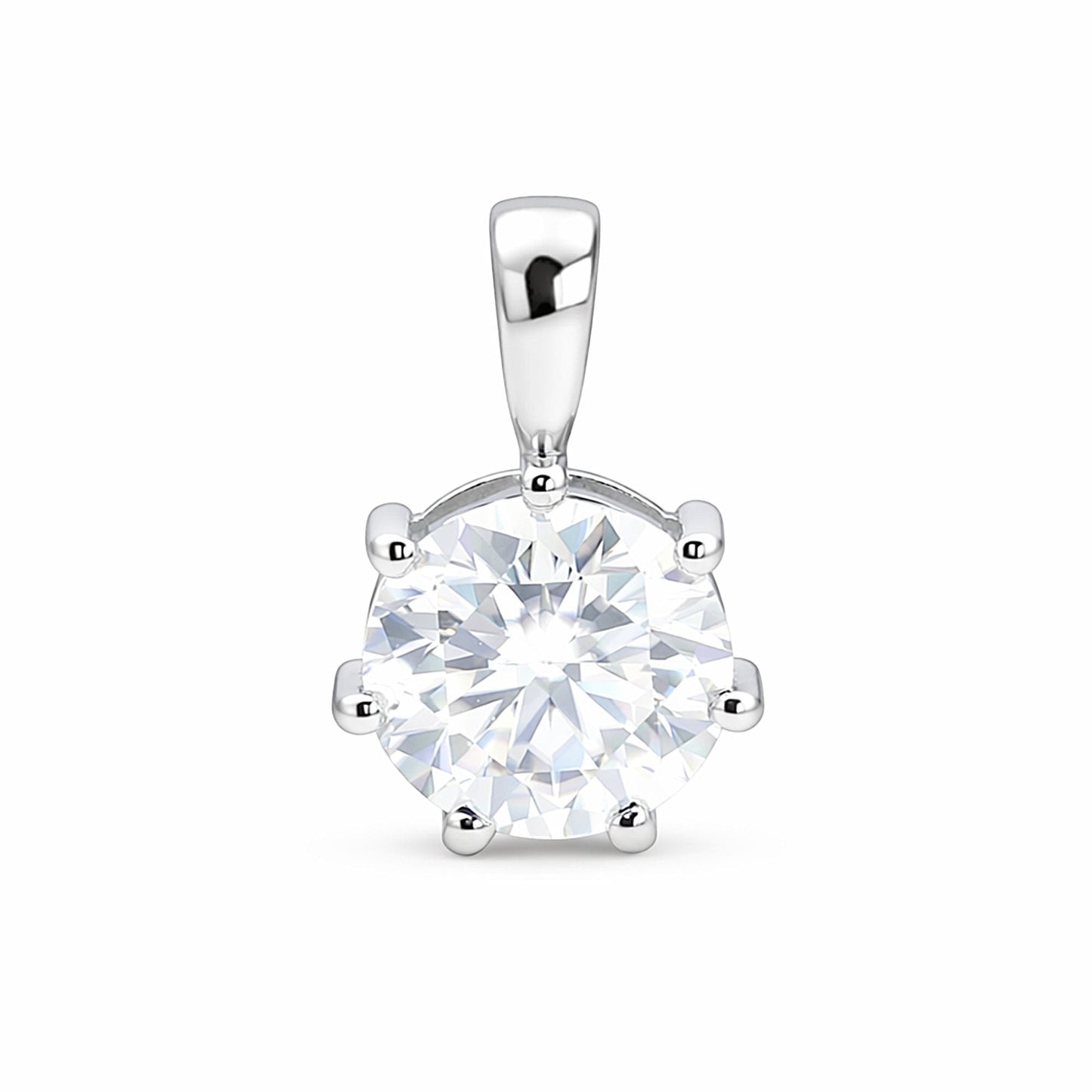 GEMHUB & CO. 4 carat round lab diamond solitaire pendant in 18k gold vermeil with VS1 clarity.