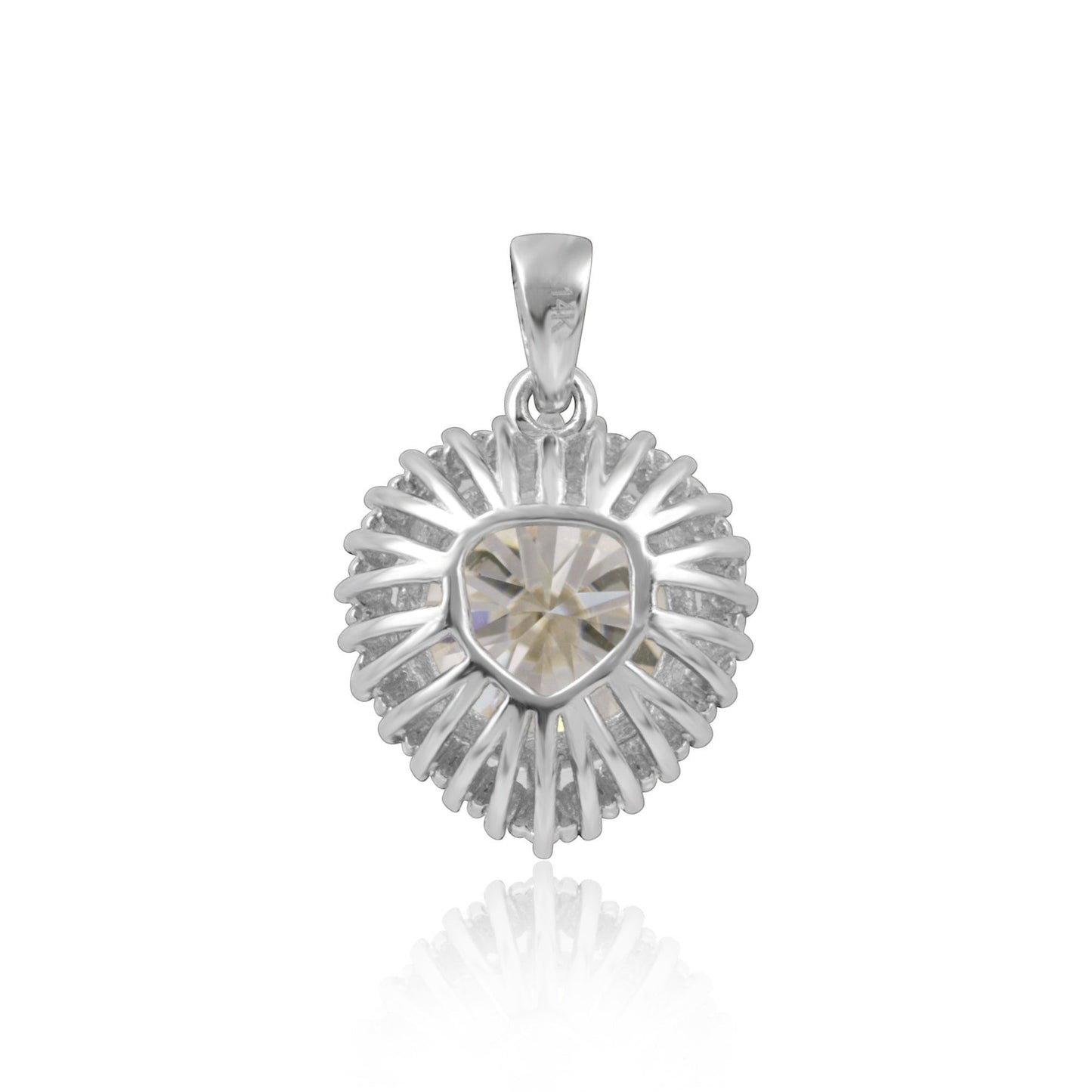 GEMHUB & CO. 3.50 Ct round cut lab grown diamond pendant in 18k gold vermeil with VS1 clarity.