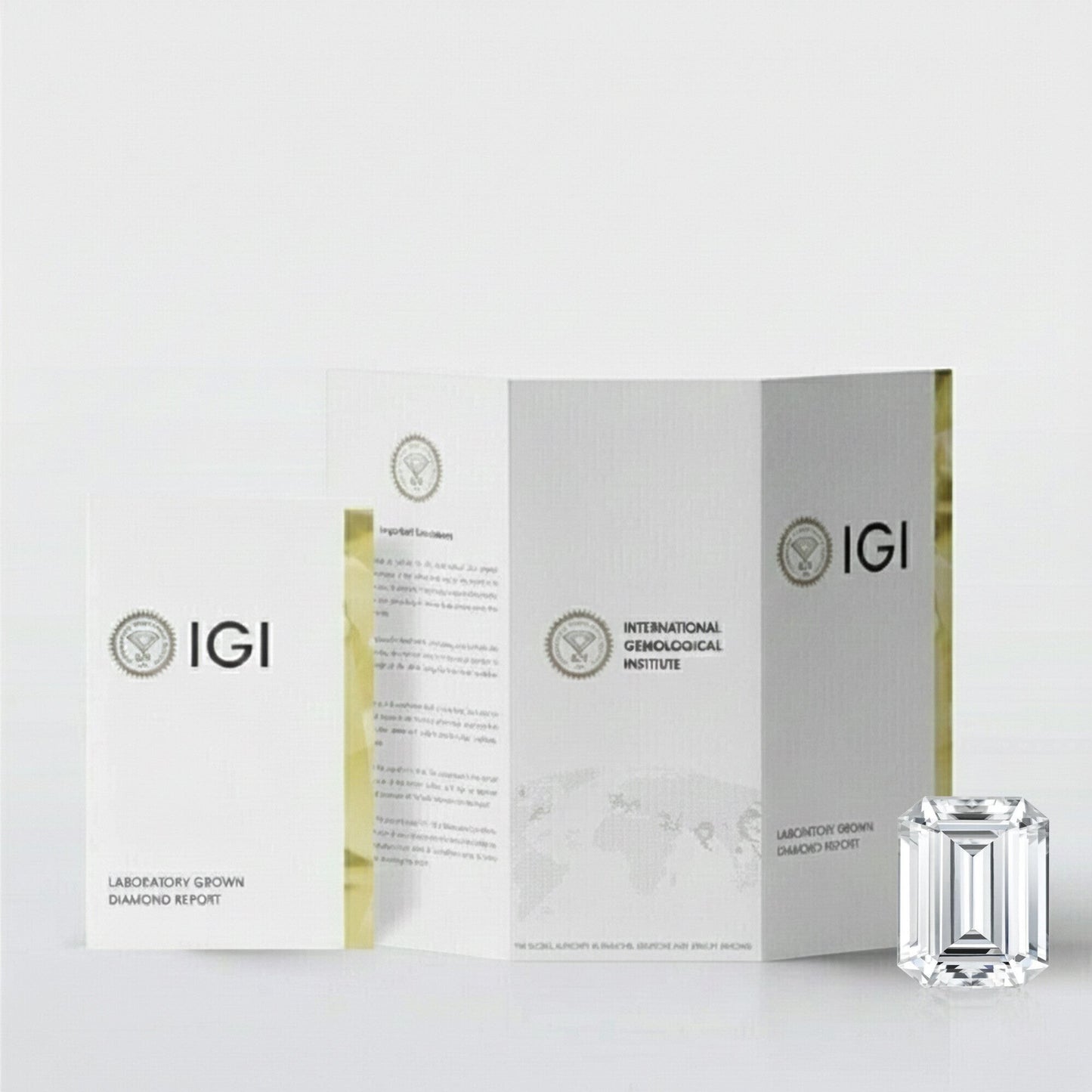 GEMHUB & CO. 1 Ct Emerald Lab Created Diamond Earrings in 950 Platinum with IGI certification.