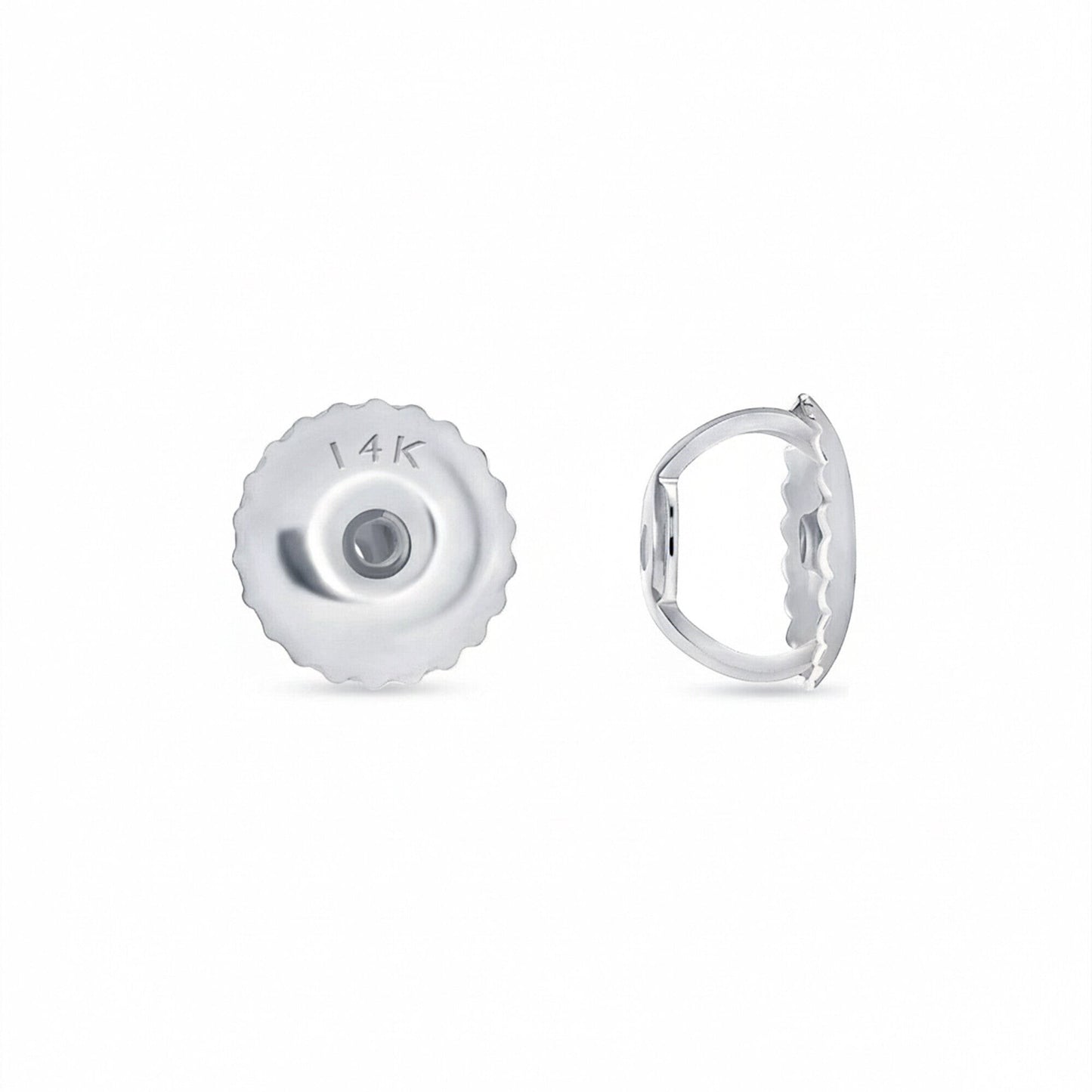 GEMHUB & CO. Platinum screw back earring backs with 14K marking.