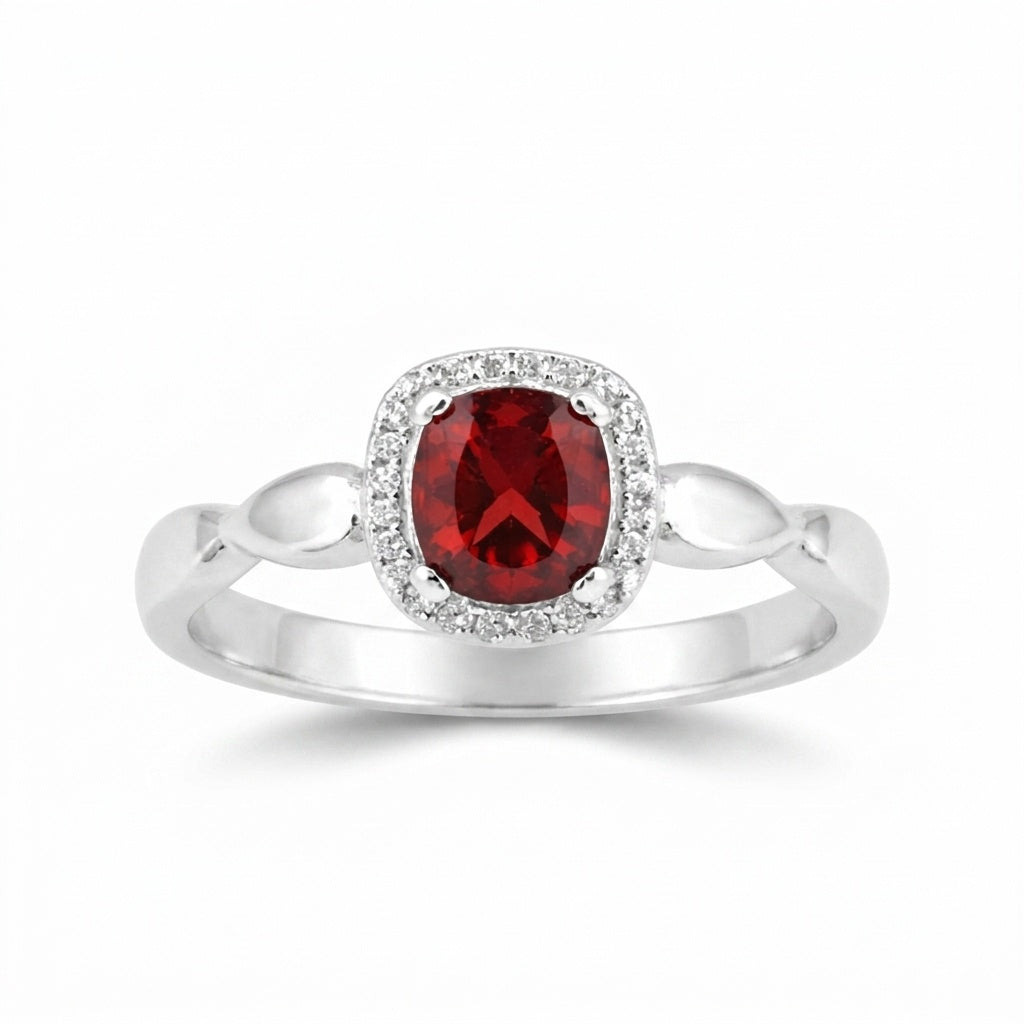 Red Ruby Solitaire Ring 3.73 Ct. Round Cut 925 Sterling Silver Stackable Band