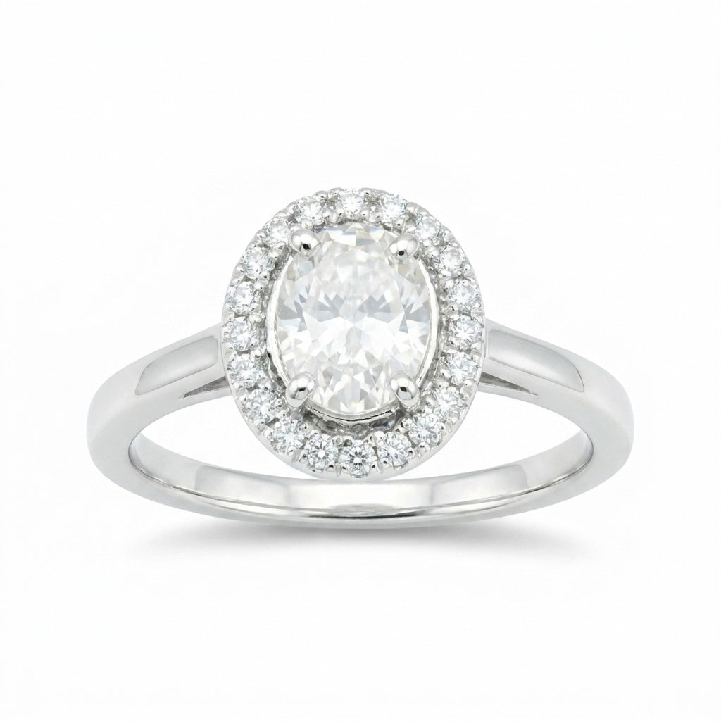 EGL Certified 4.50 Ct. Moissanite Oval Cut Ring 925 Sterling Silver Women Fine J