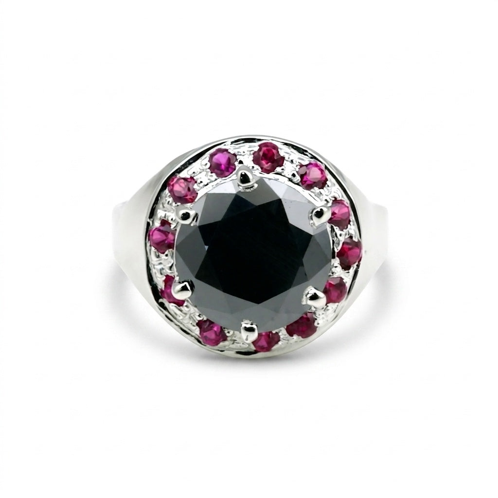 Black Moissanite Solitaire Ring 5.50 Ct. Round Cut 925 Sterling Silver Stackable