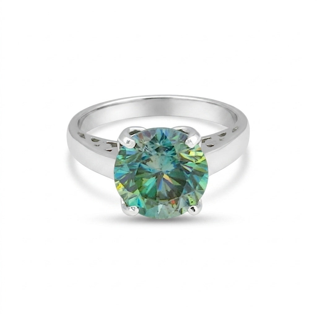 Moissanite Round Cut 4.20 Ct. Gemstone Ring 925 Sterling Silver Women Gift