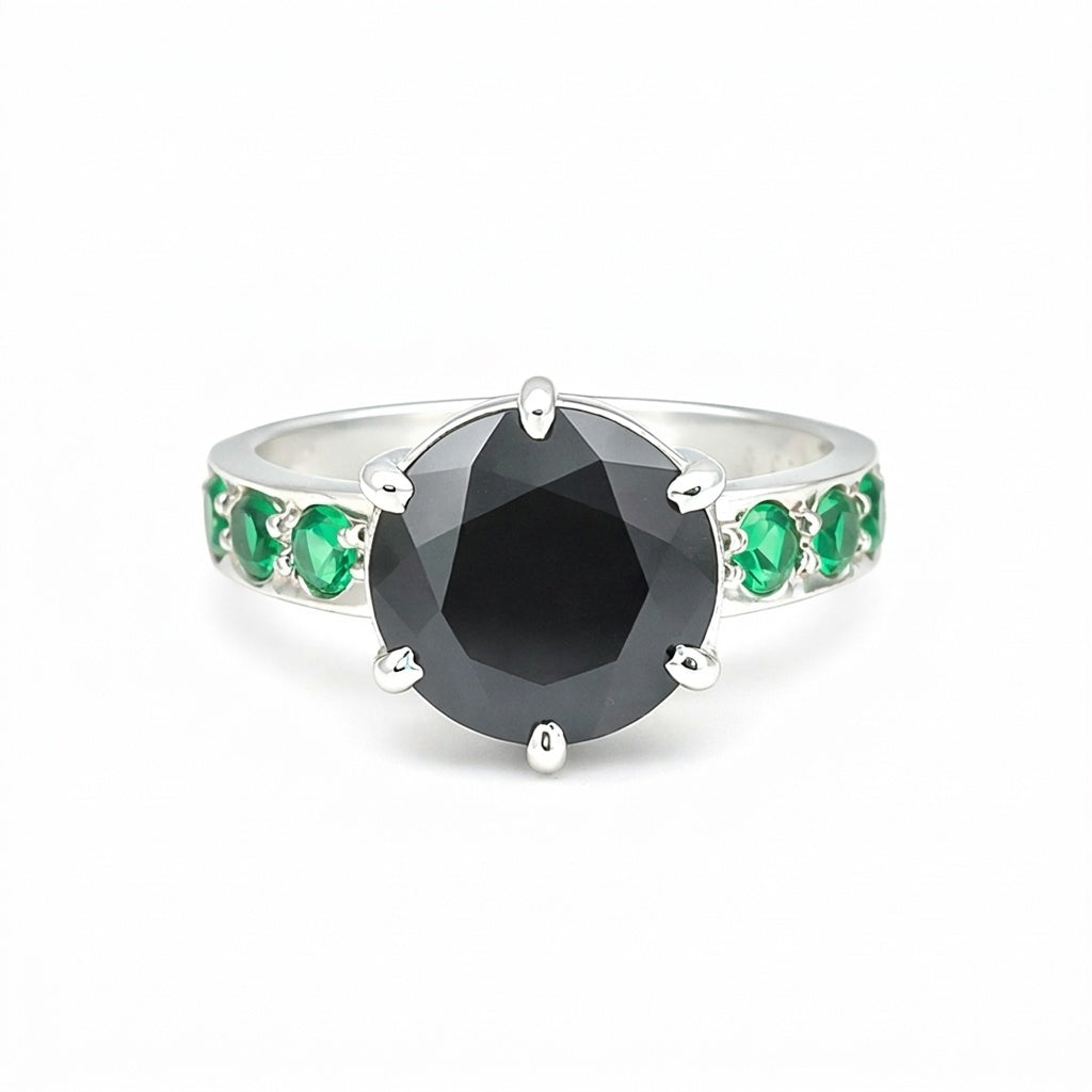 Round Cut Moissanite Ring 7.00 Ct. 925 Sterling Silver Eternity Band Gift for He