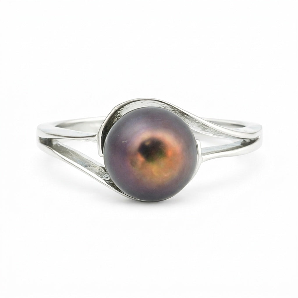 Pearl Oval Solitaire Gemstone Ring 2.65 Ct. 925 Sterling Silver Women Gift Her
