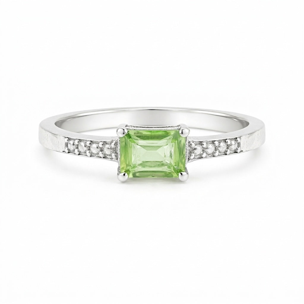 Amethyst Emerald Solitaire Gemstone Ring 3.30 Ct. 925 Sterling Silver Women Gift