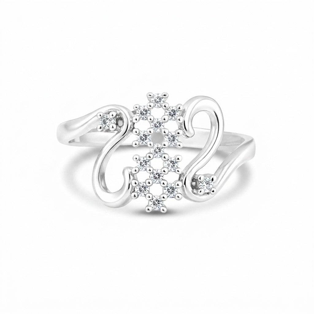 Certified Designer White Moissanite Round Ring in 925 Sterling Silver for Her