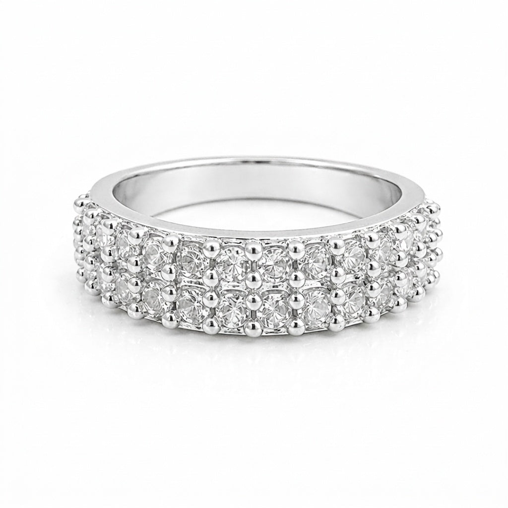 Round Cut White Moissanite Ring Solitaire in 925 Sterling Silver for Engagement