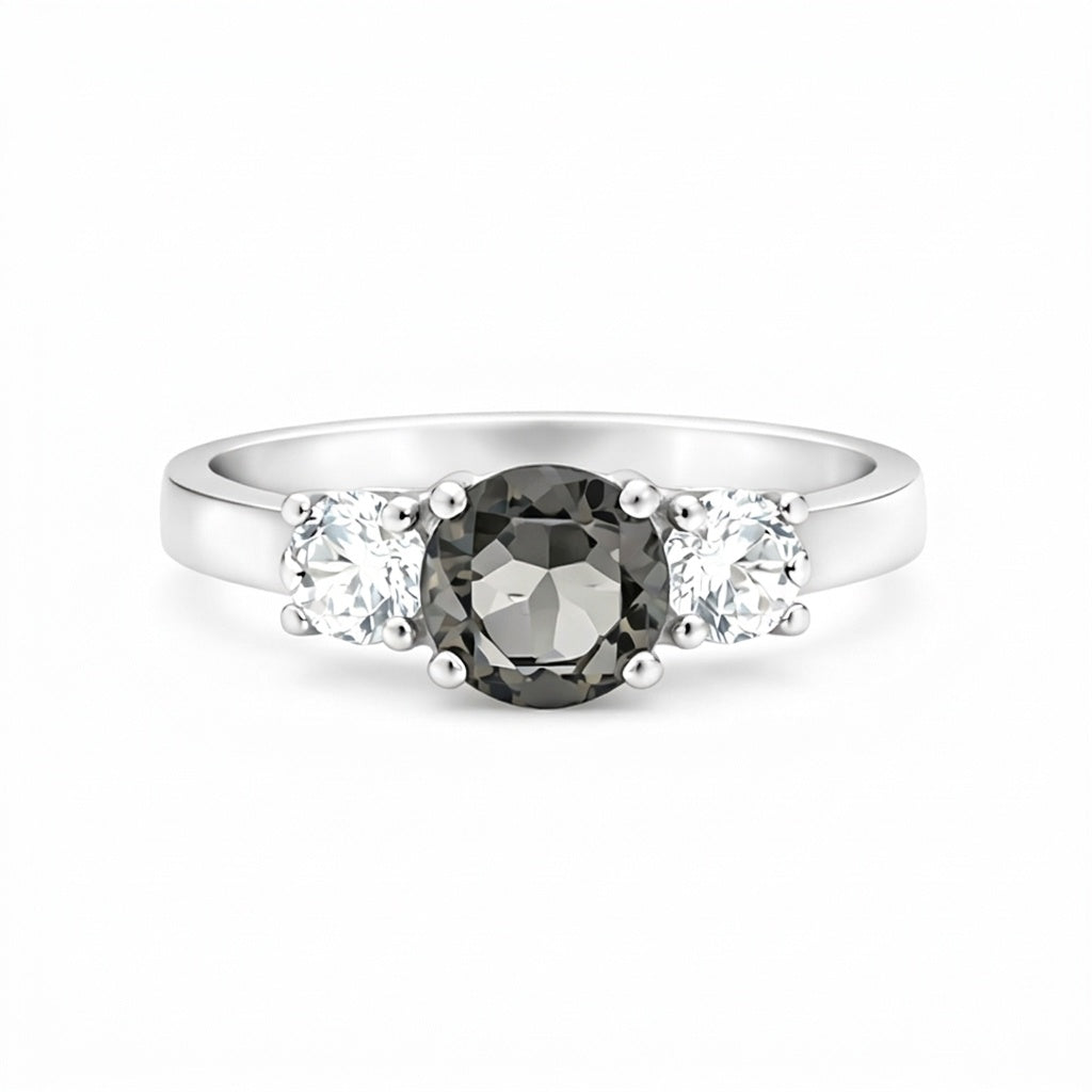 Certified Round Cut Brown Topaz 7.00 Ct Ring in 925 Sterling Silver for Women