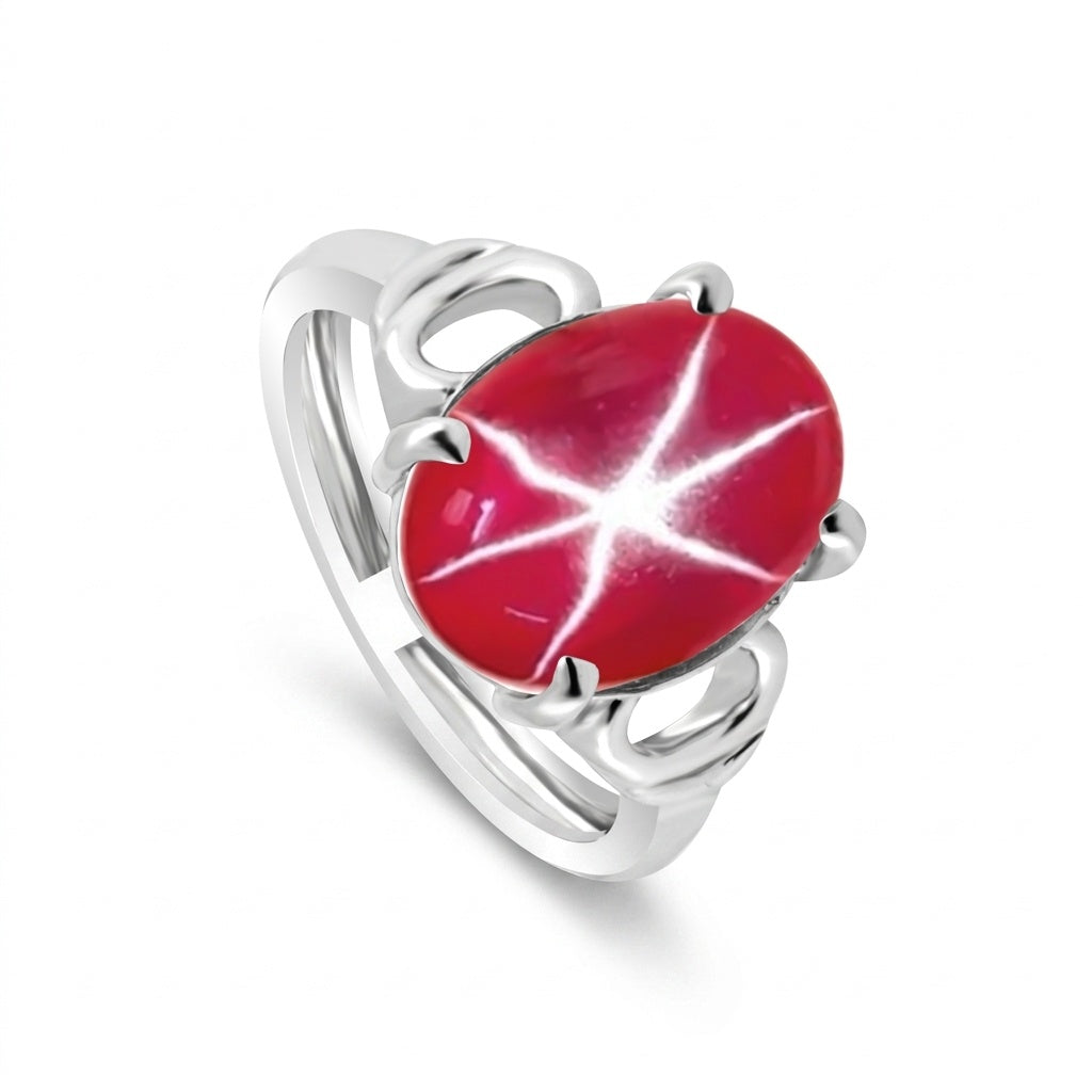 Ruby Oval Cabochon Solitaire Gemstone Ring 4.00 Ct. 925 Sterling Silver Women Gi