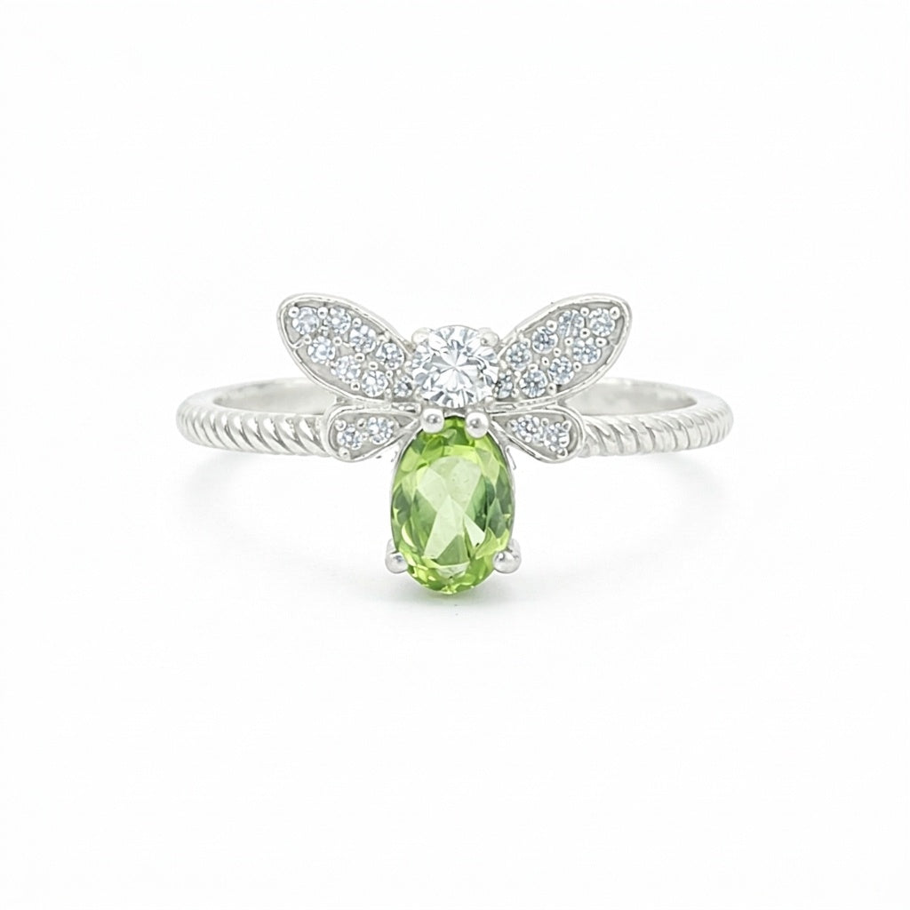 Certified Oval Cut Green Amethyst 4.80 Ct Ring in 925 Sterling Silver for Women
