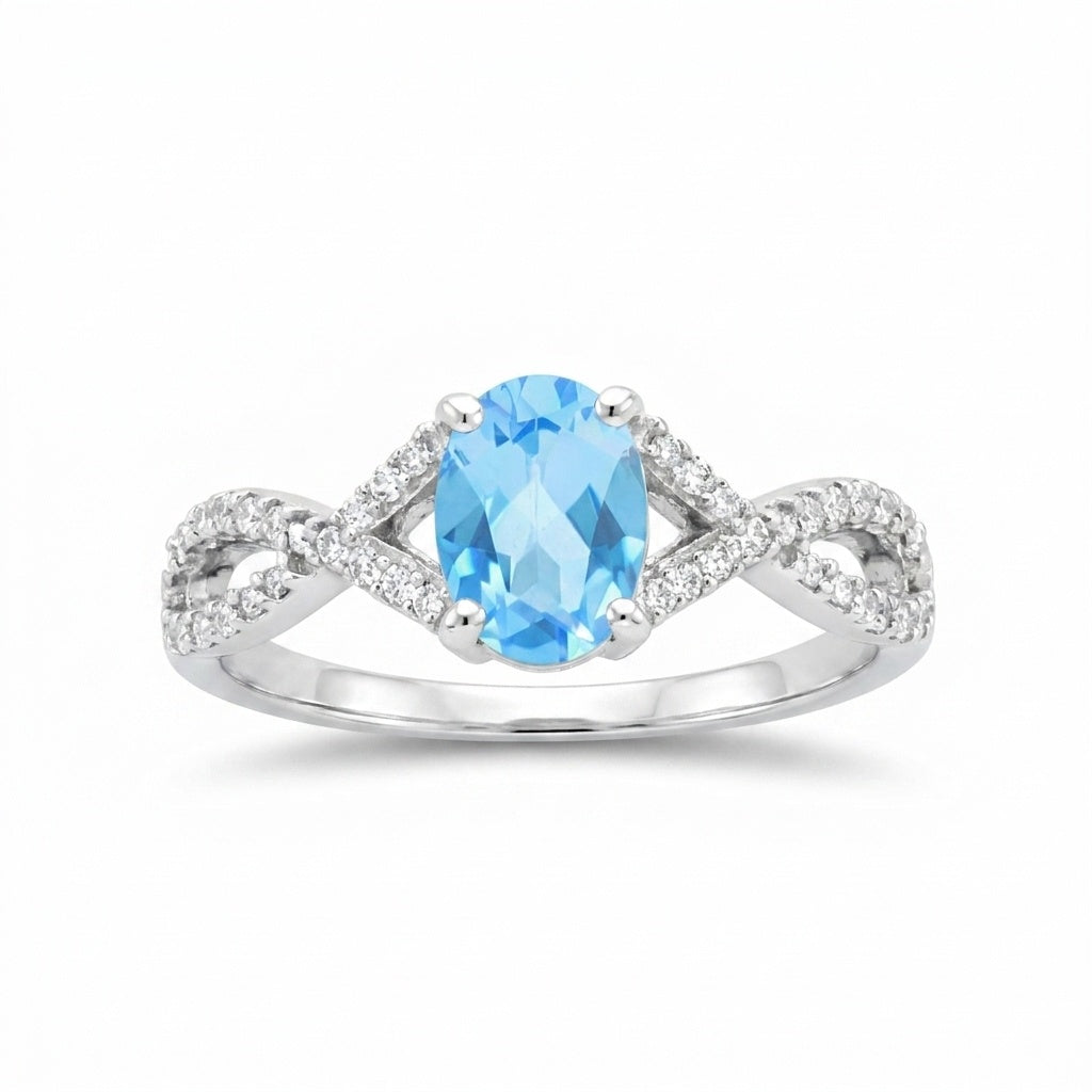 Blue Aquamarine 2.80 Ct Ring in 925 Sterling Silver Jewelry for Engagement