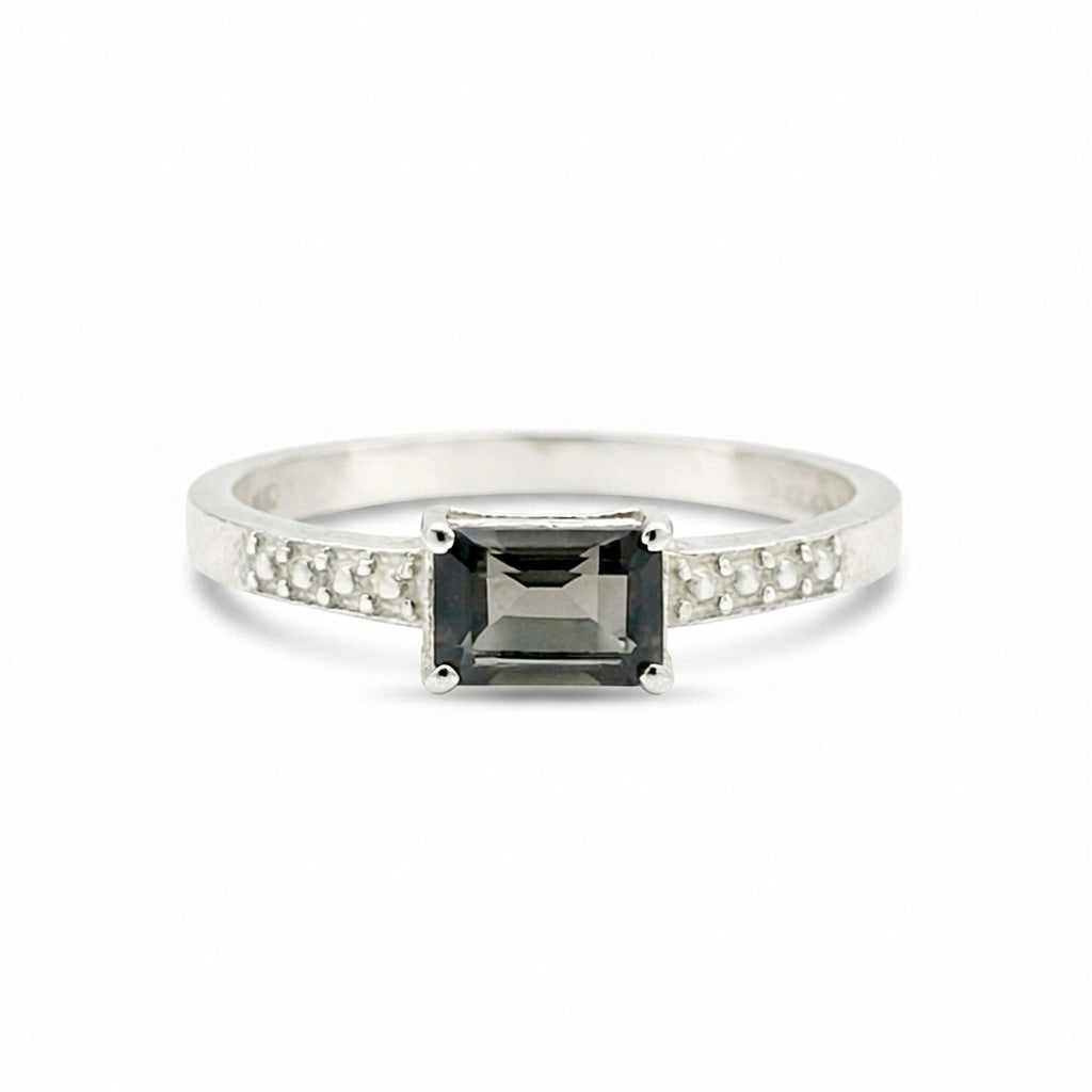 Brown Topaz 1.95 Ct Emerald Cut Ring in 925 Sterling Silver for Her Trendy Pick