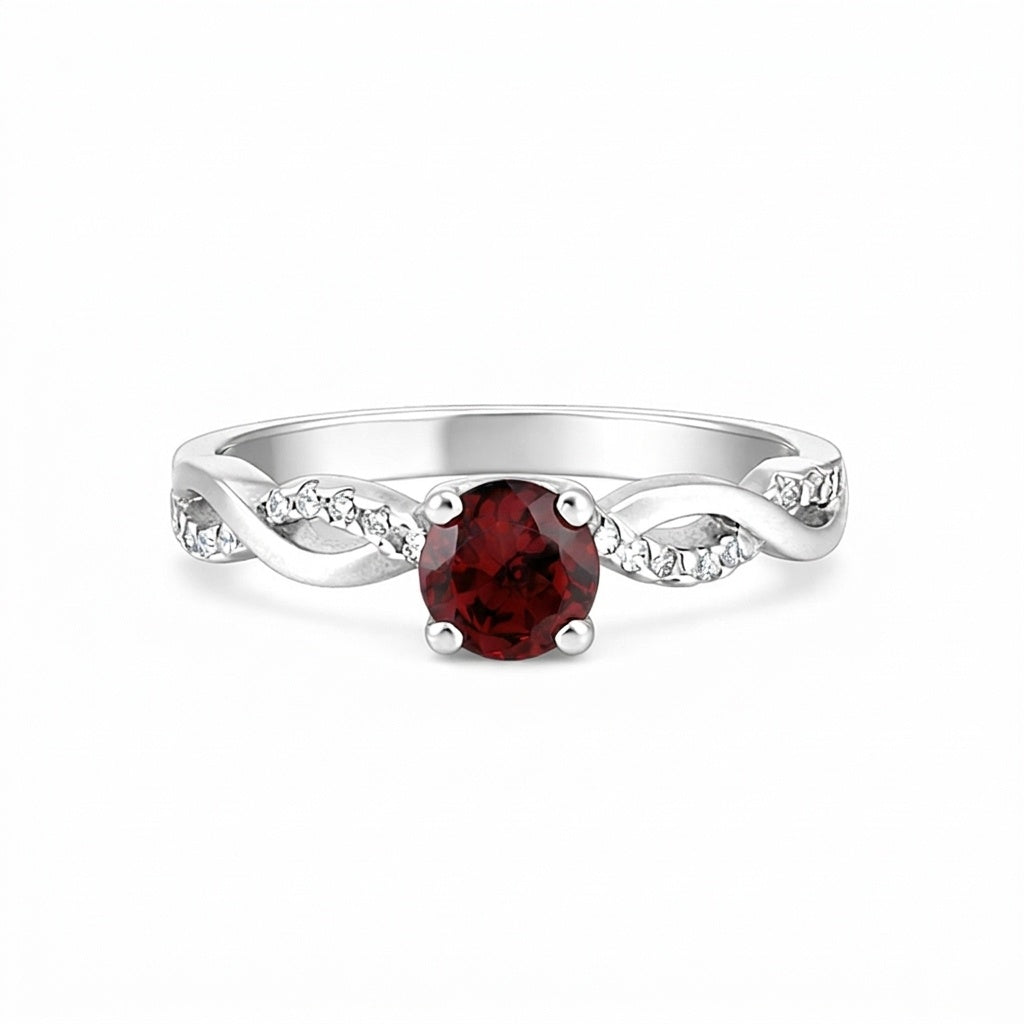 Red Garnet 2.28 Ct Ring in 925 Sterling Silver Handmade for Women Elegant Look